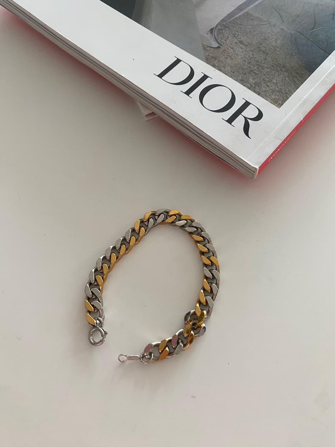 18k금도금 콤비 체인 팔찌 빈티지 상품이미지2