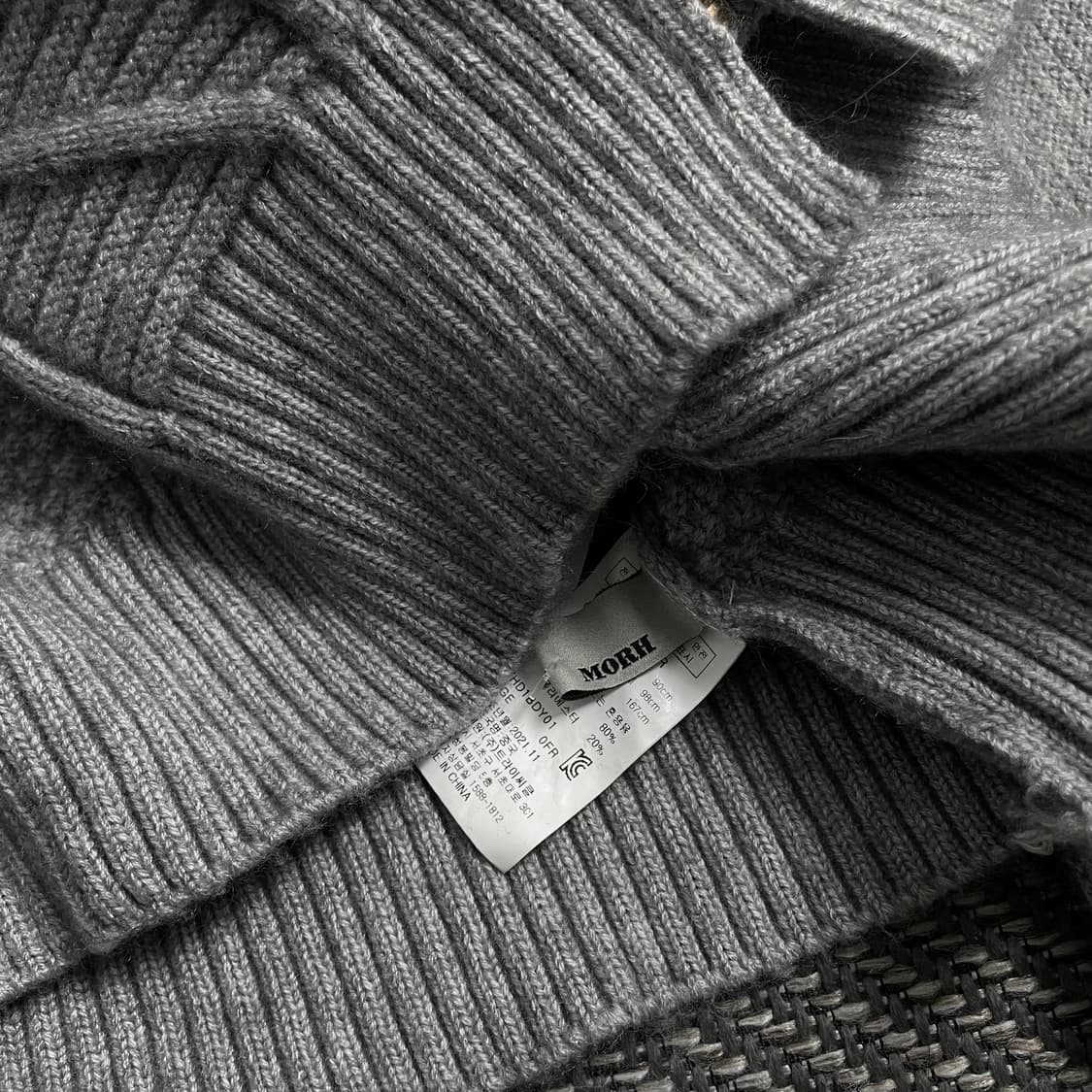 빈티지 우먼스 꽈배기 크롭 니트 자켓 그레이o 4299 상품이미지6