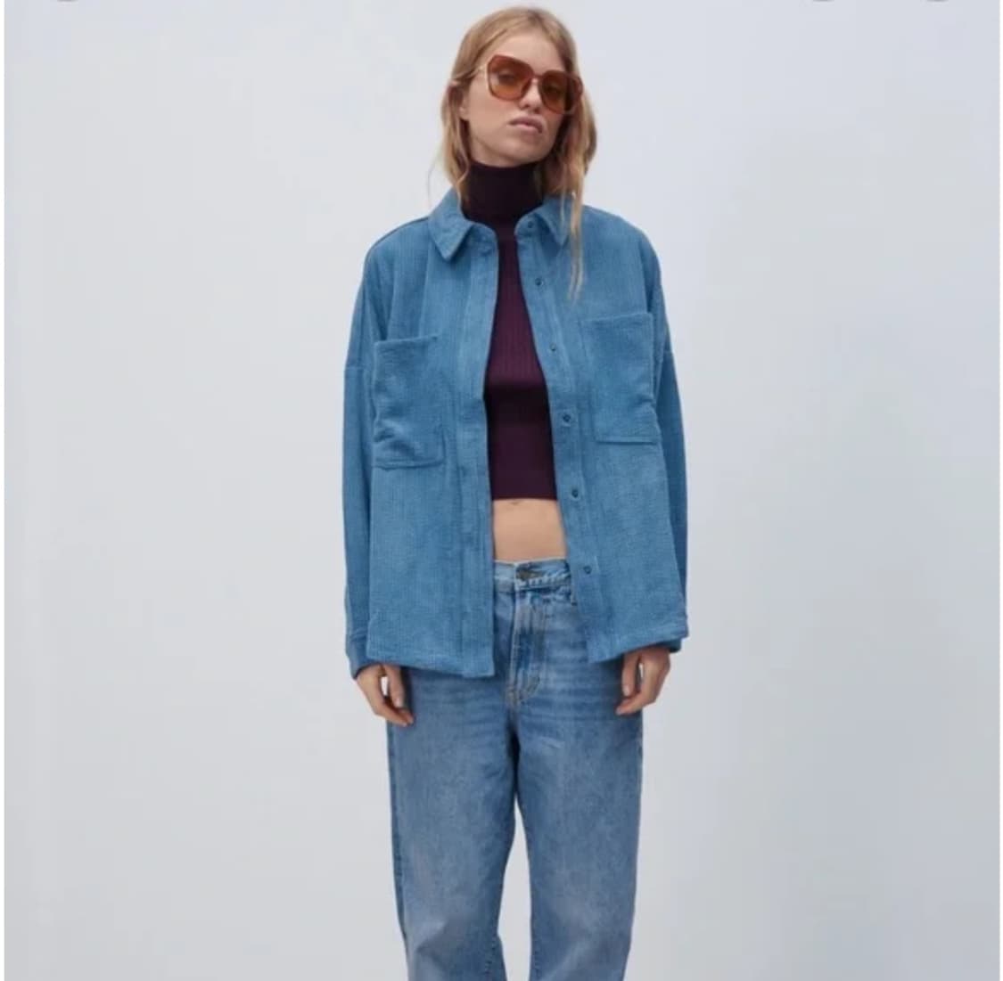 자라 오버핏 코듀로이 셔츠 L 상품이미지4