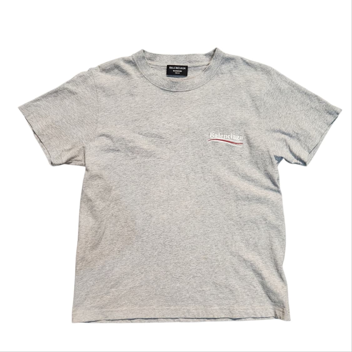 발렌시아가 웨이브로고 반팔 티셔츠 그레이 (L) 상품이미지1