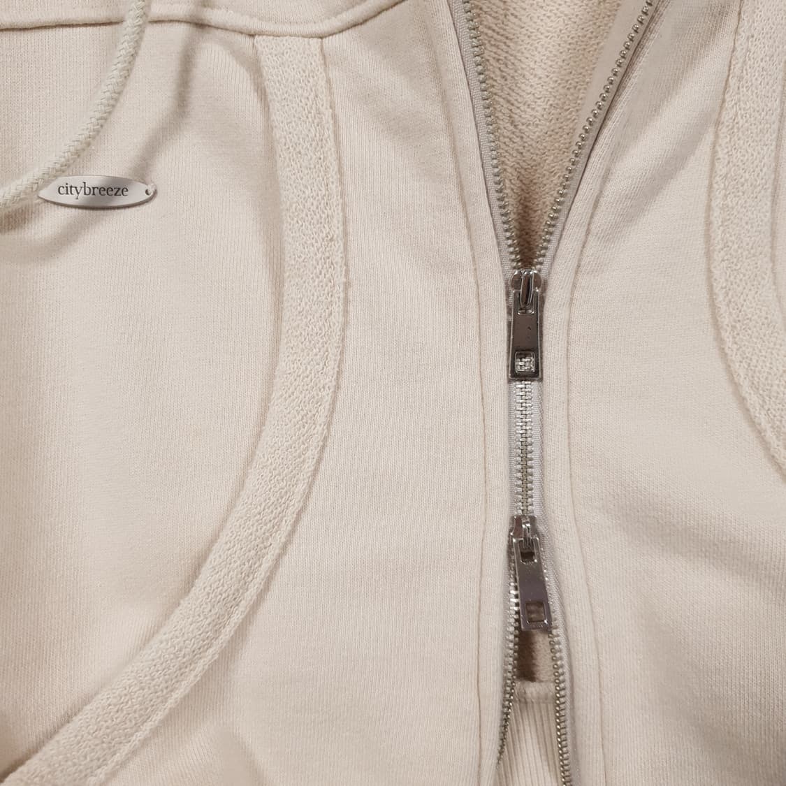 여성 F) 시티브리즈 신형 22FW 더블지퍼 후드집업 자켓 라이트 베이지 상품이미지6