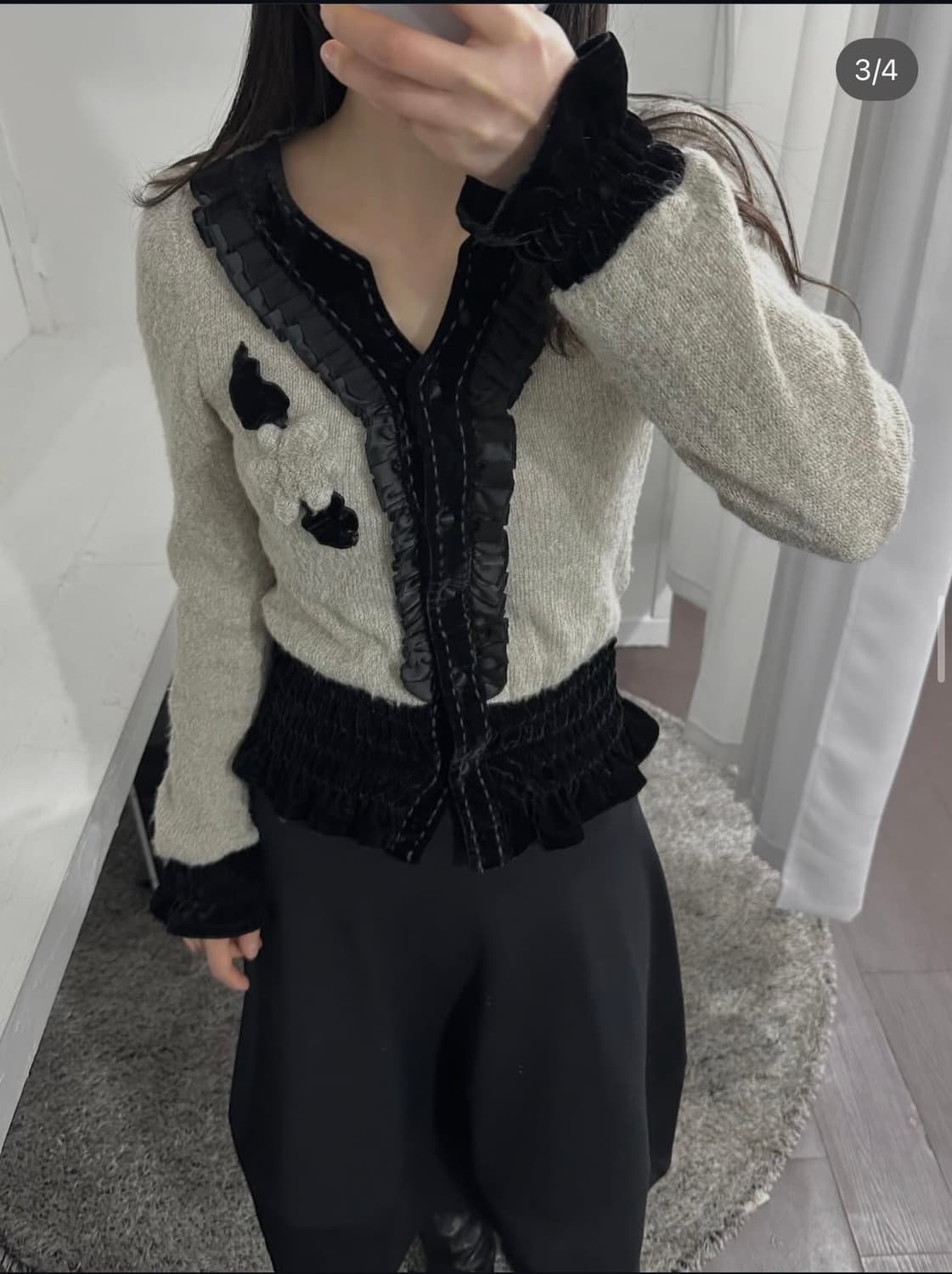 velvet design cardigan 상품이미지2