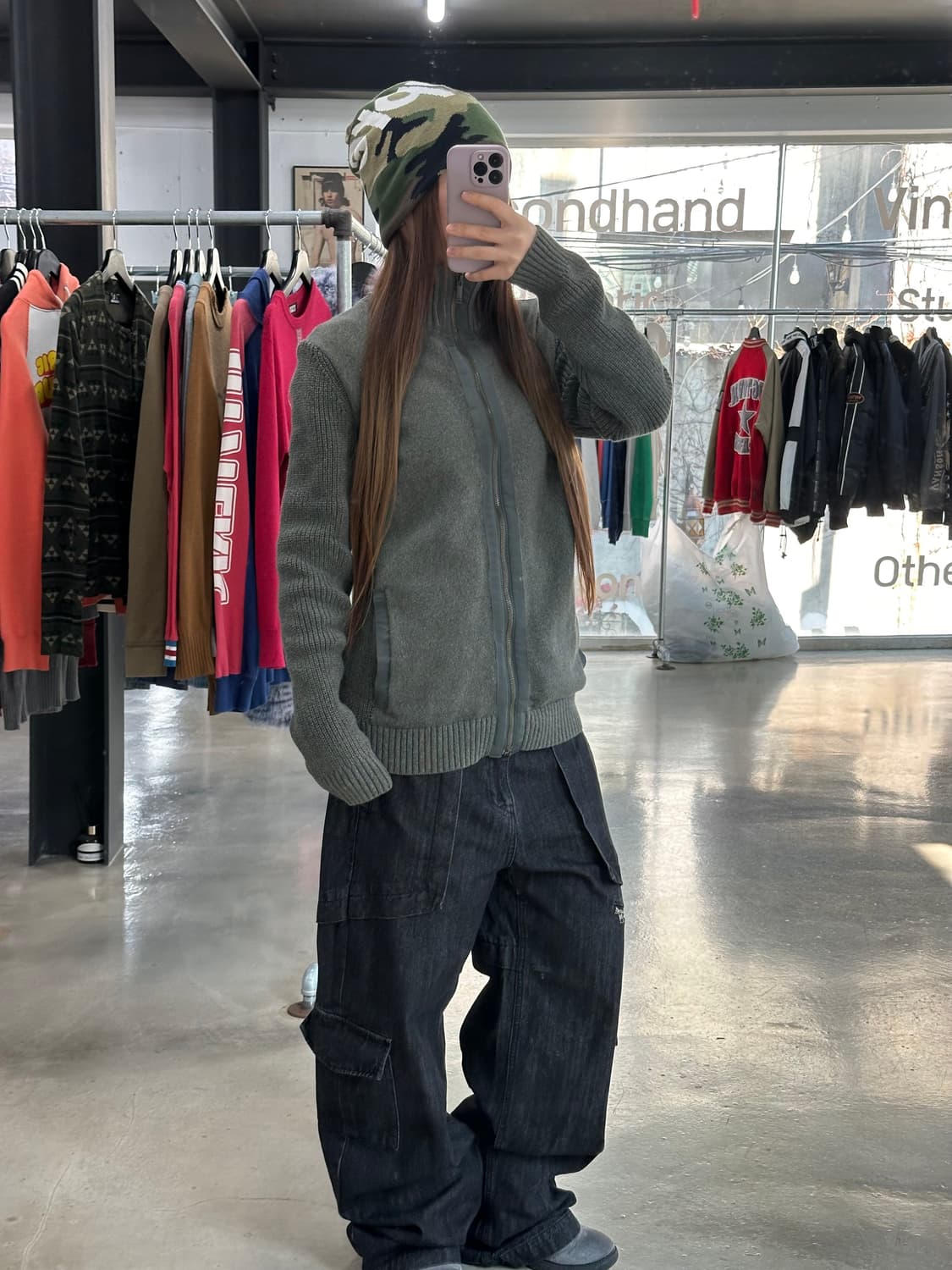 캘빈클라인 니트집업 카키 상품이미지3