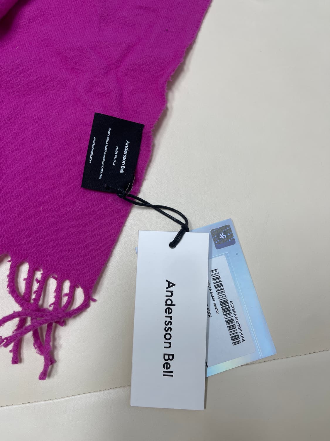 새제품)앤더슨벨 비엘라 스카프 푸시아핑크 상품이미지4