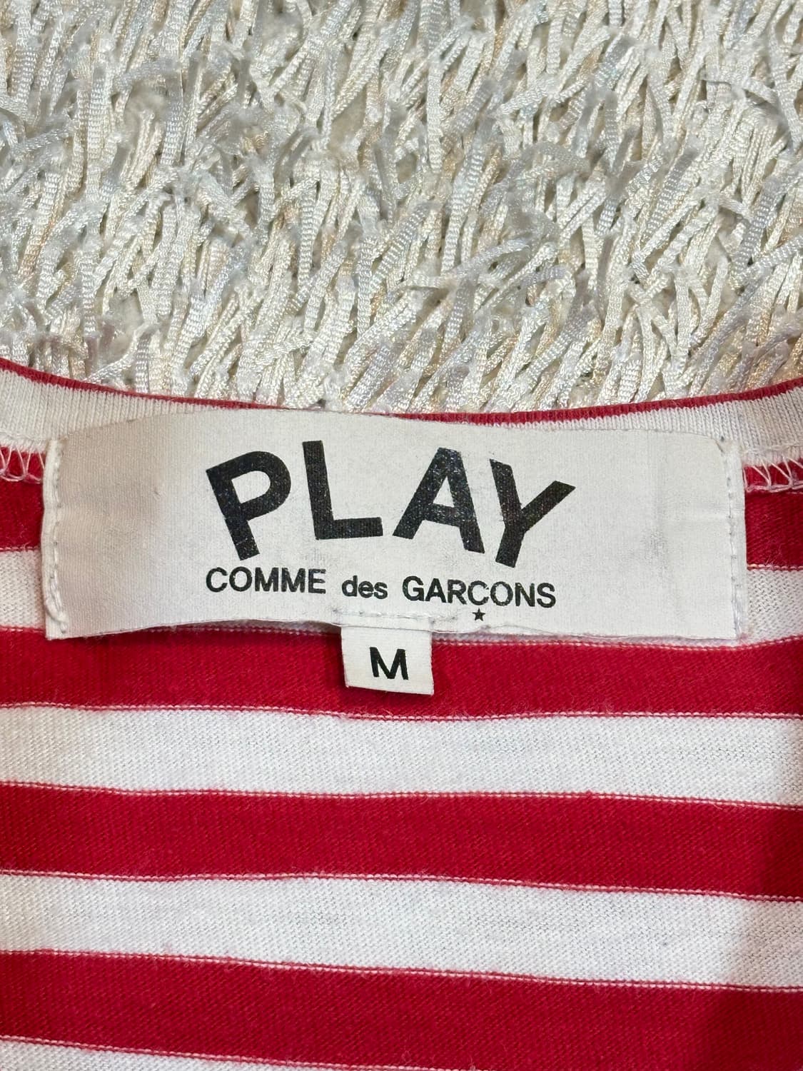 꼼데가르송 레드 하트와펜 스트라이프 긴팔 보더티 레드 상품이미지7