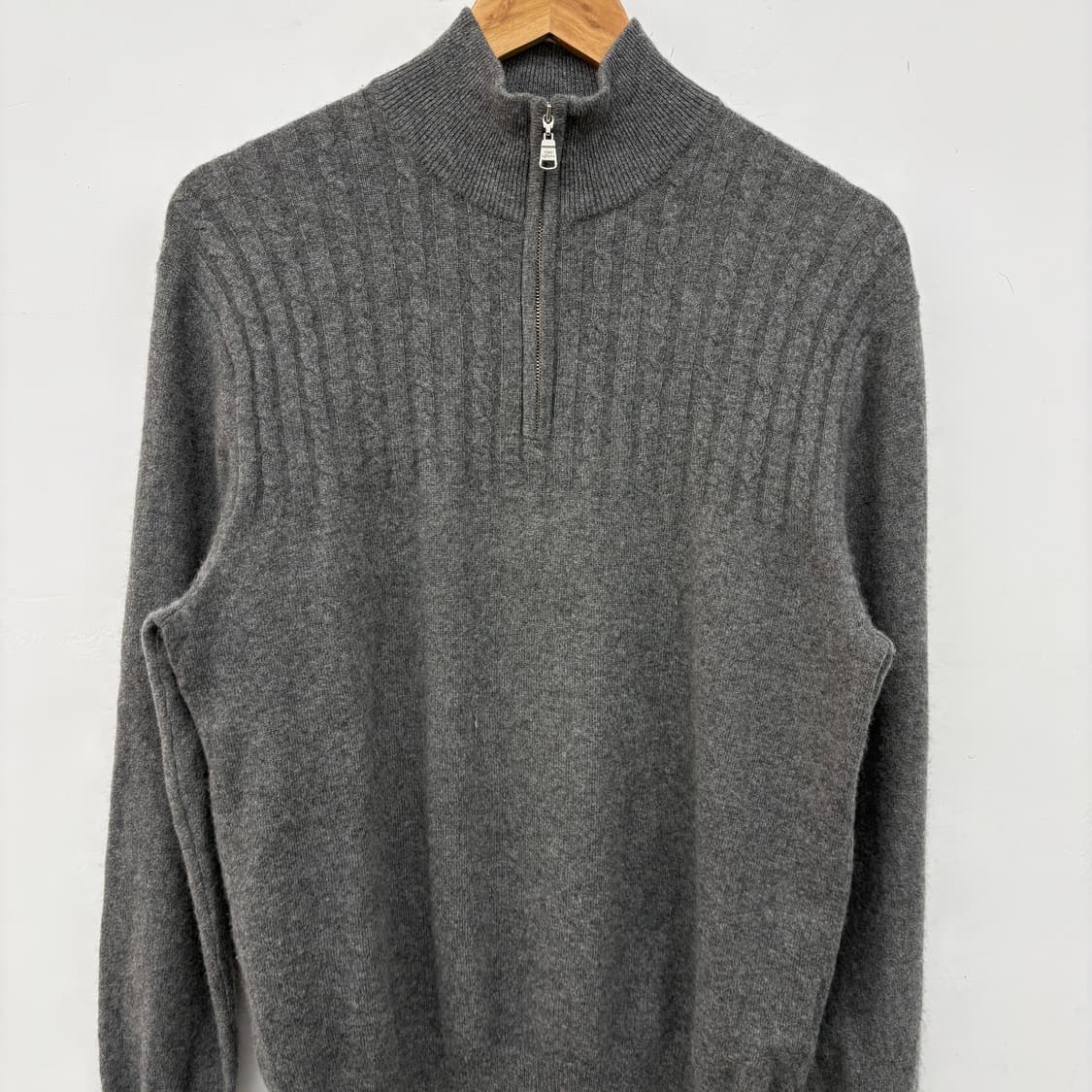 캐시미어 하프집업 니트 스웨터 그레이 L 상품이미지2