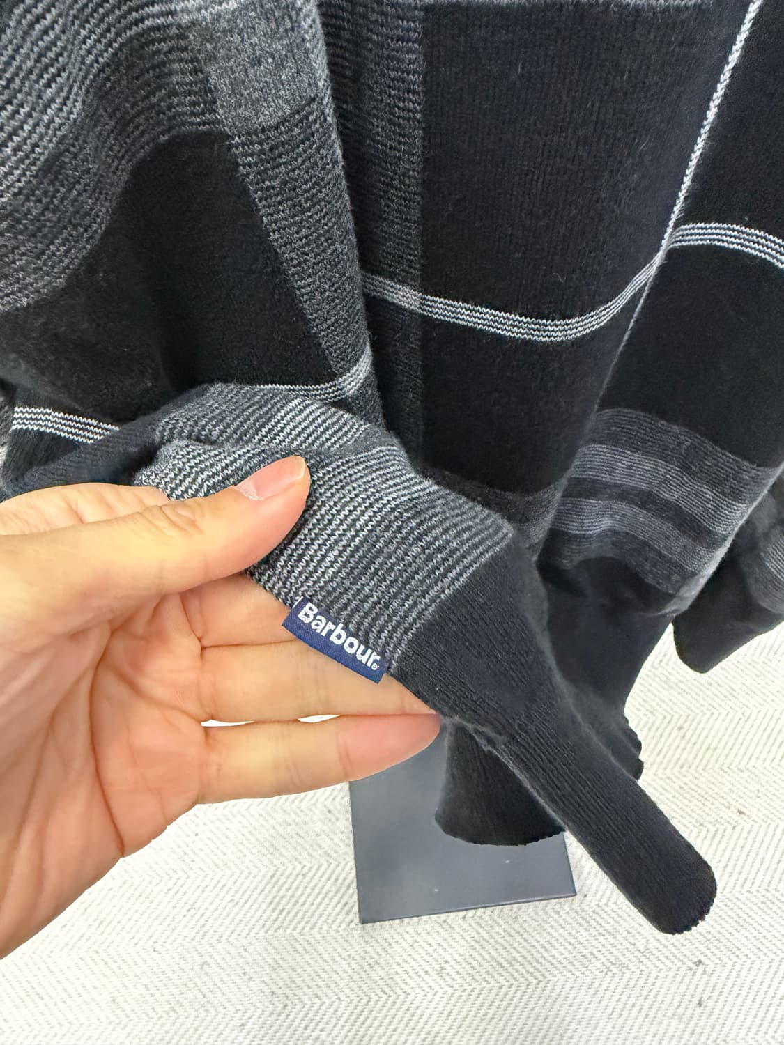 정품) 바버 남성 체크 패턴 니트 XXL  상품이미지5