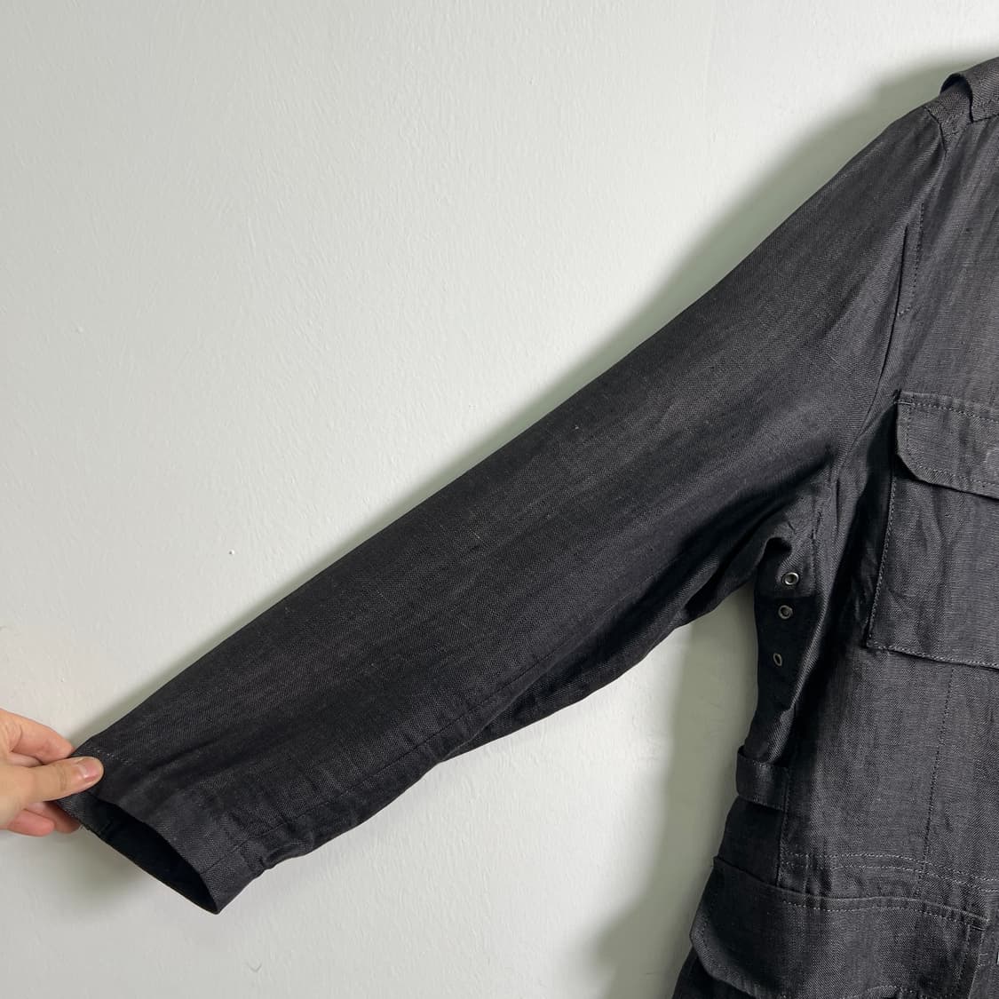 MITSUMINE 미츠미네 블랙 린넨 퍼티그 자켓 M 상품이미지7