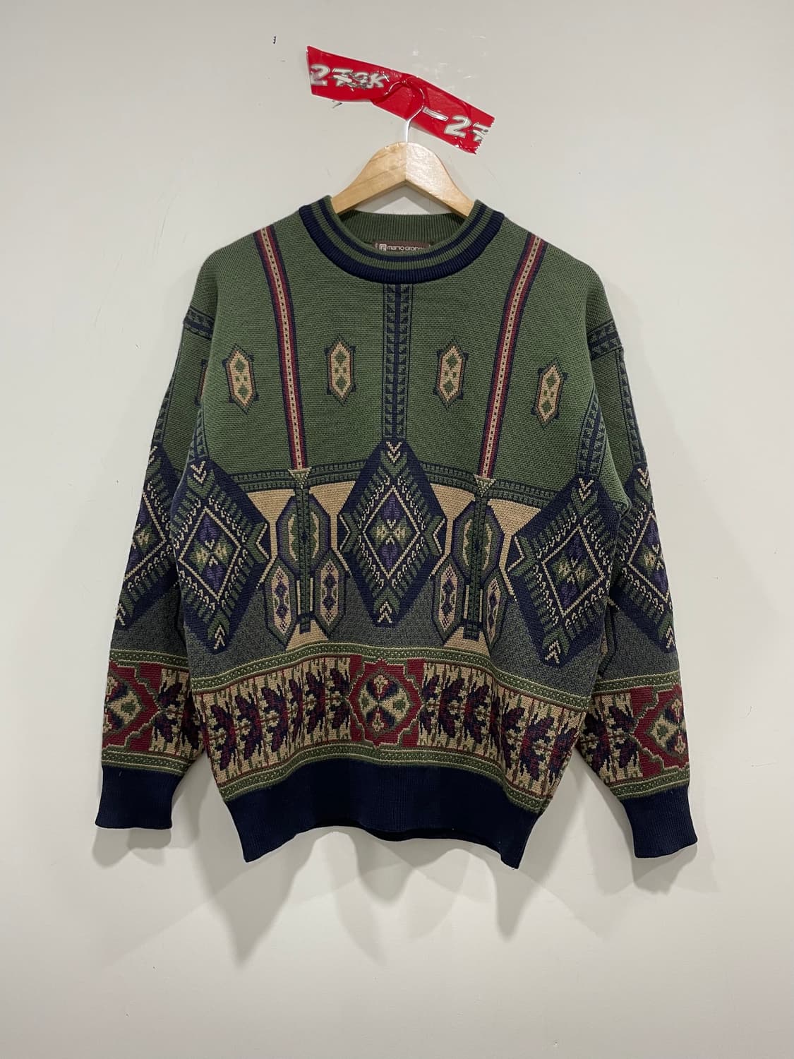 (빈티지) mario giorgio 마리오 조르지오 패턴 울 니트 상품이미지2