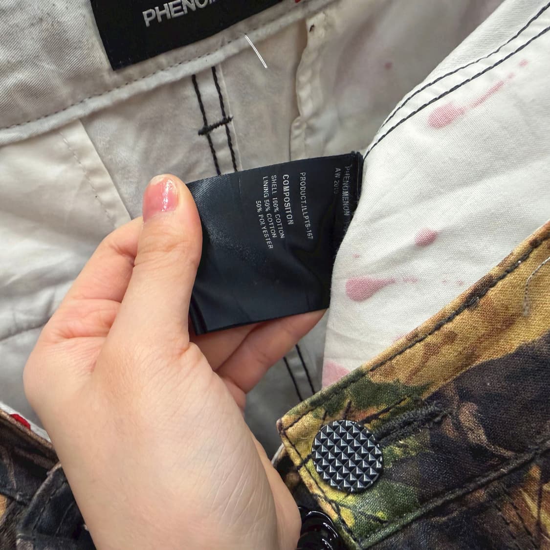 페노메논 7부 카고 팬츠 리프 레몬 패턴 밑단 사이드 지퍼 디테일 브라운 상품이미지8