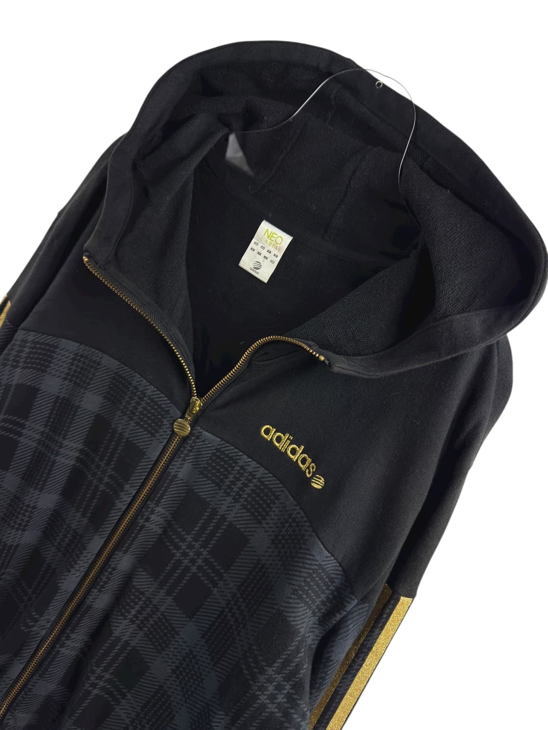 아디다스네오 재팬 블랙골드 체크 후드집업1229 상품이미지3