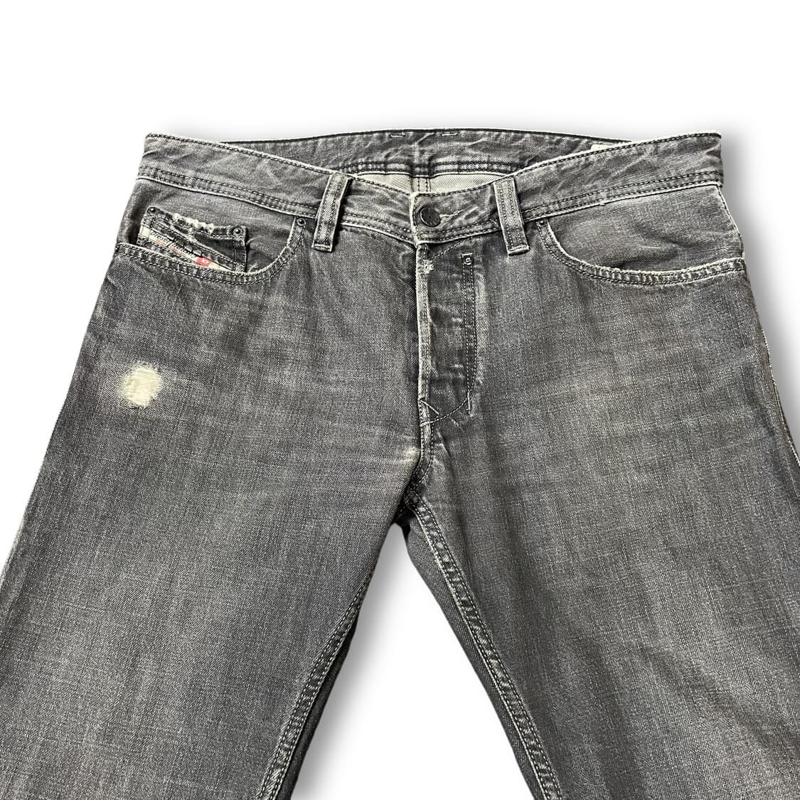 (33) 디젤 그레이 데미지 흑청 워싱 데님 팬츠 상품이미지3