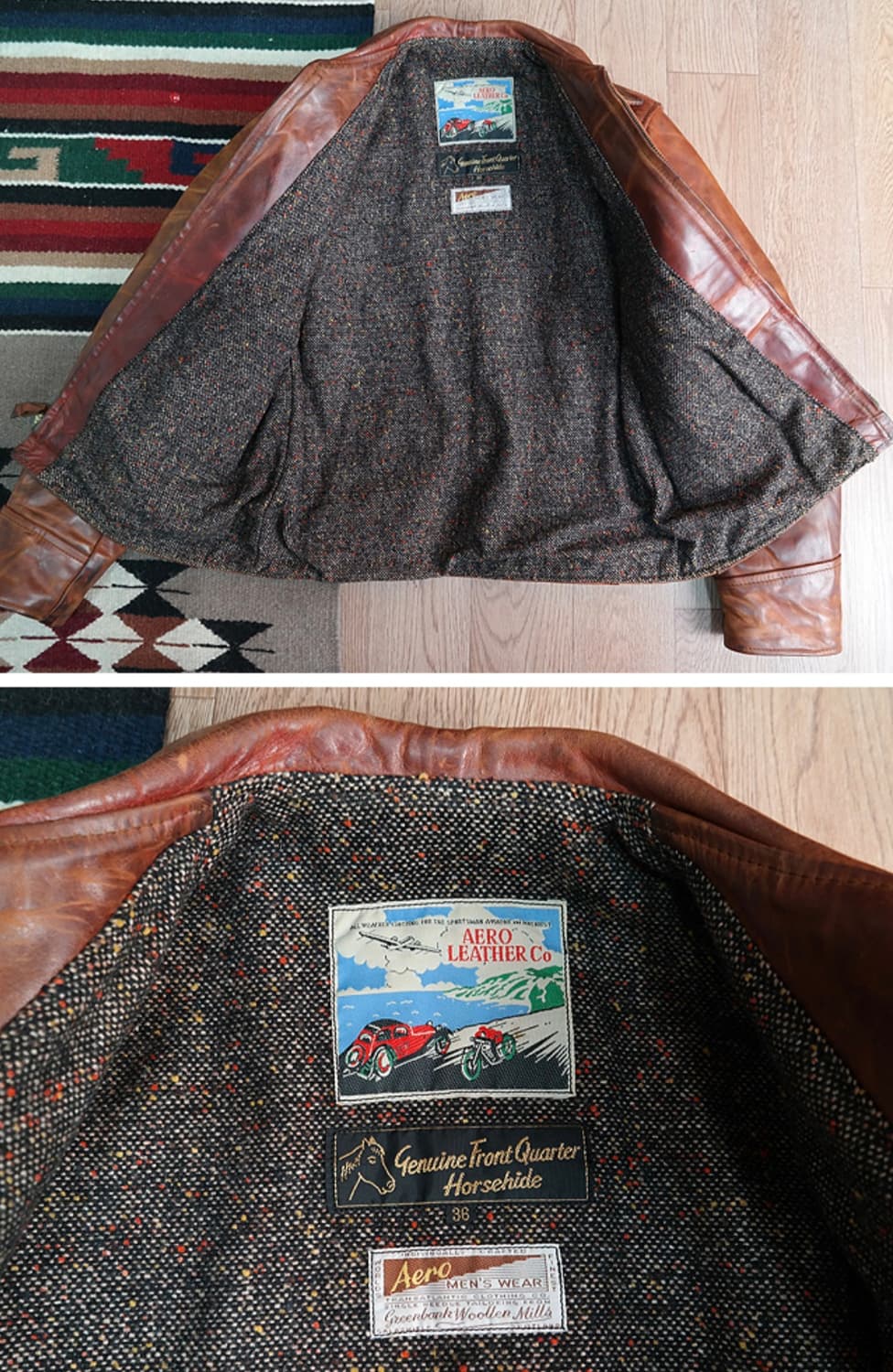 에어로 레더 AERO LEATHER 말가죽 자켓 36 상품이미지7