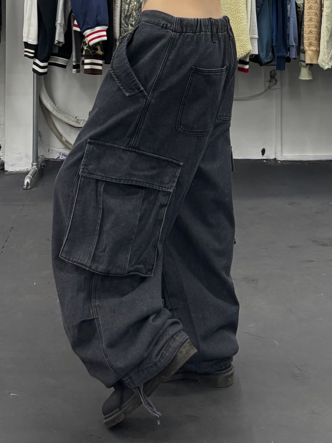 밴딩 와이드 카고팬츠 상품이미지4