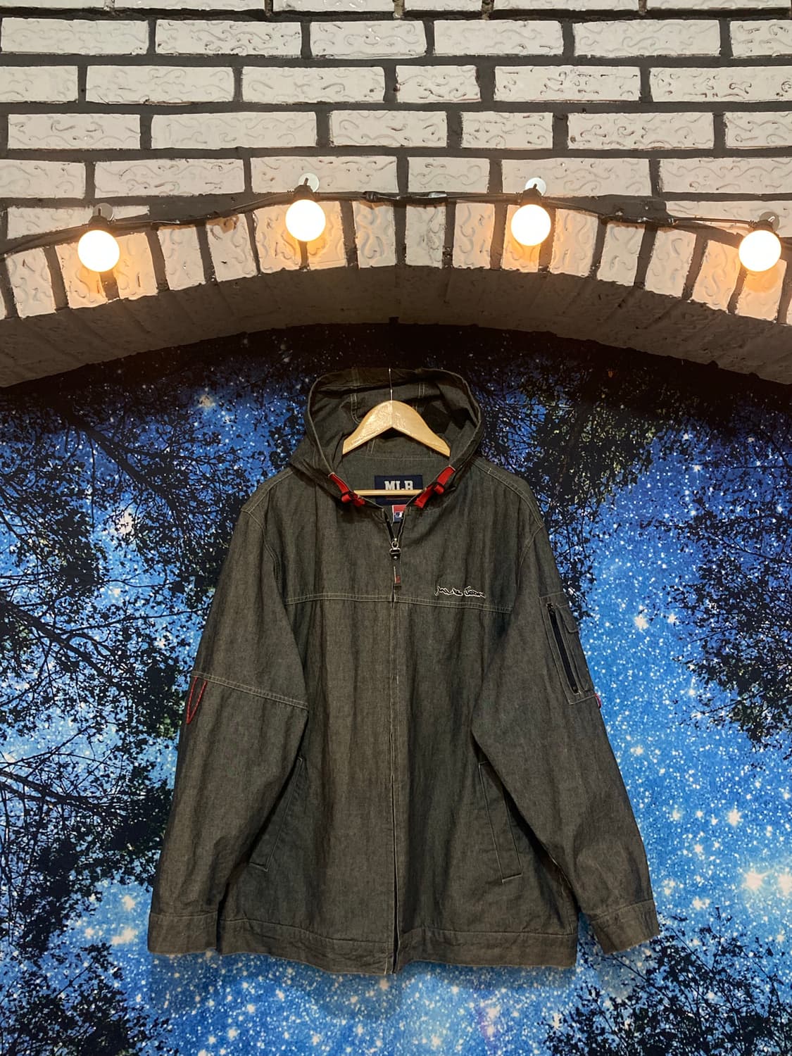 ⚜️MLB(엠엘비) 올드스쿨 데님 후드 재킷 상품이미지1