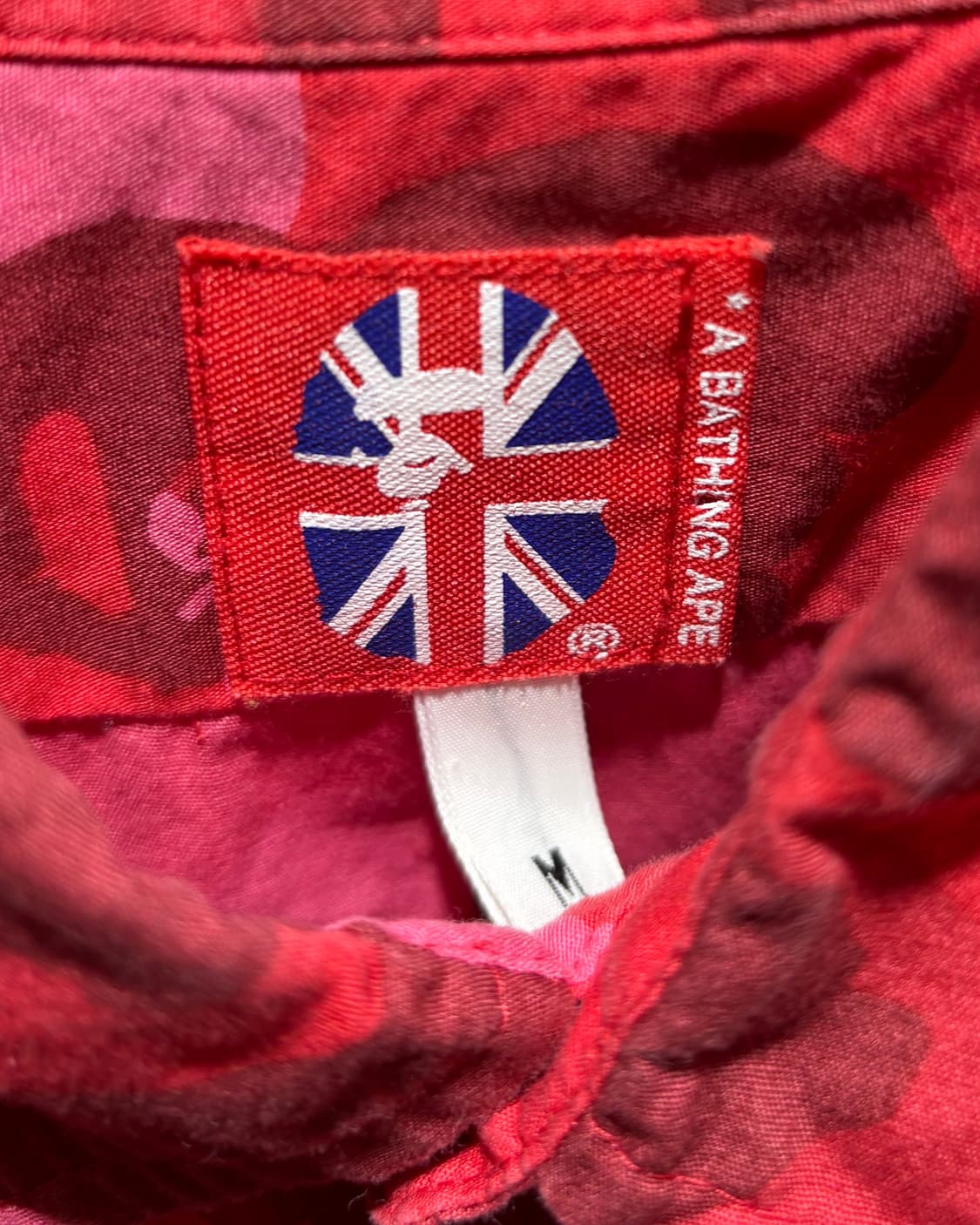 M A BATHING APE 베이프 미니 샤루 레드 카모 하프셔츠 상품이미지6