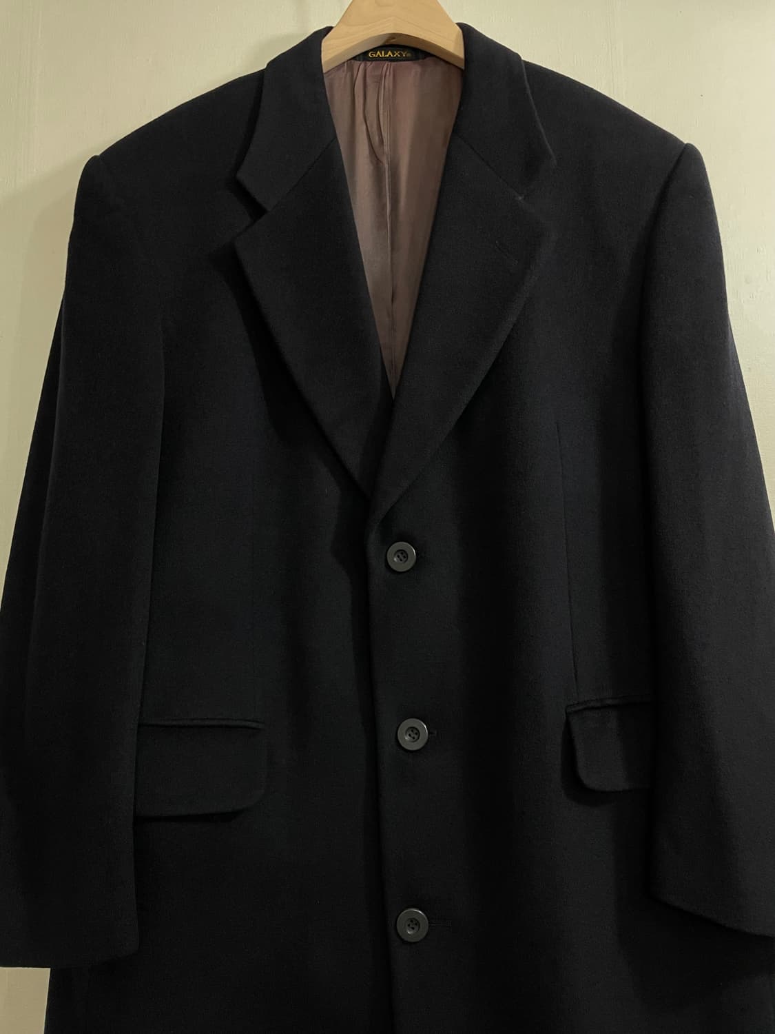 갤럭시 vip 캐시미어 수퍼파인울 골든텍스 롱코트 블랙 상품이미지3