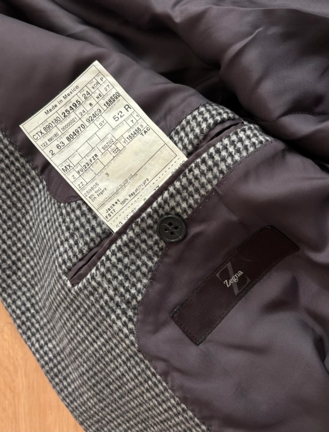 에르메네질도 제냐 울&앙고라 하운즈투스 자켓52R 상품이미지4