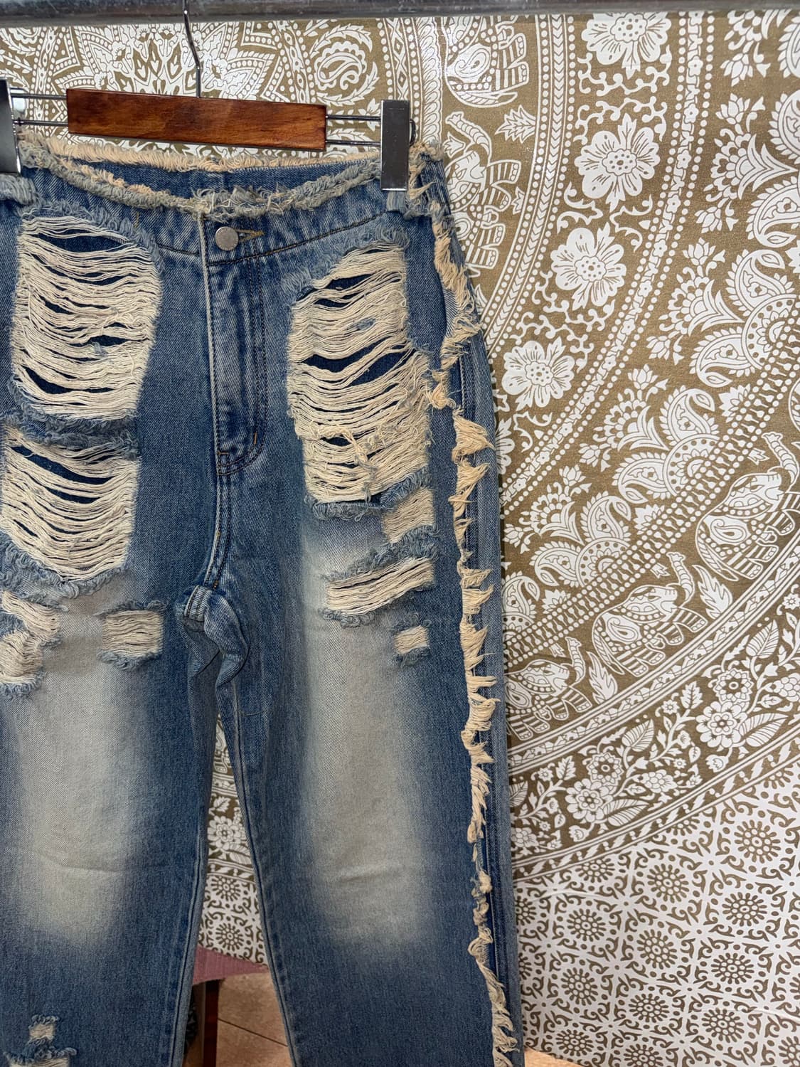 미드나잇무브 디스트로이드 사이드 디테일 데님팬츠  상품이미지4