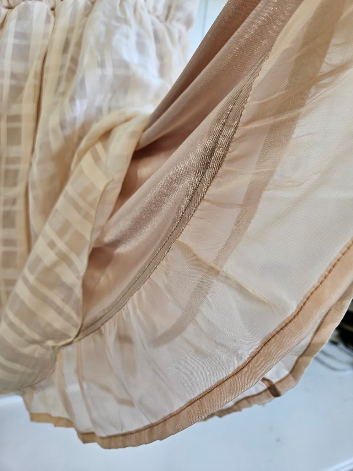 axes femme(엑시즈팜) 베이지 체크 레이스 원피스 상품이미지5