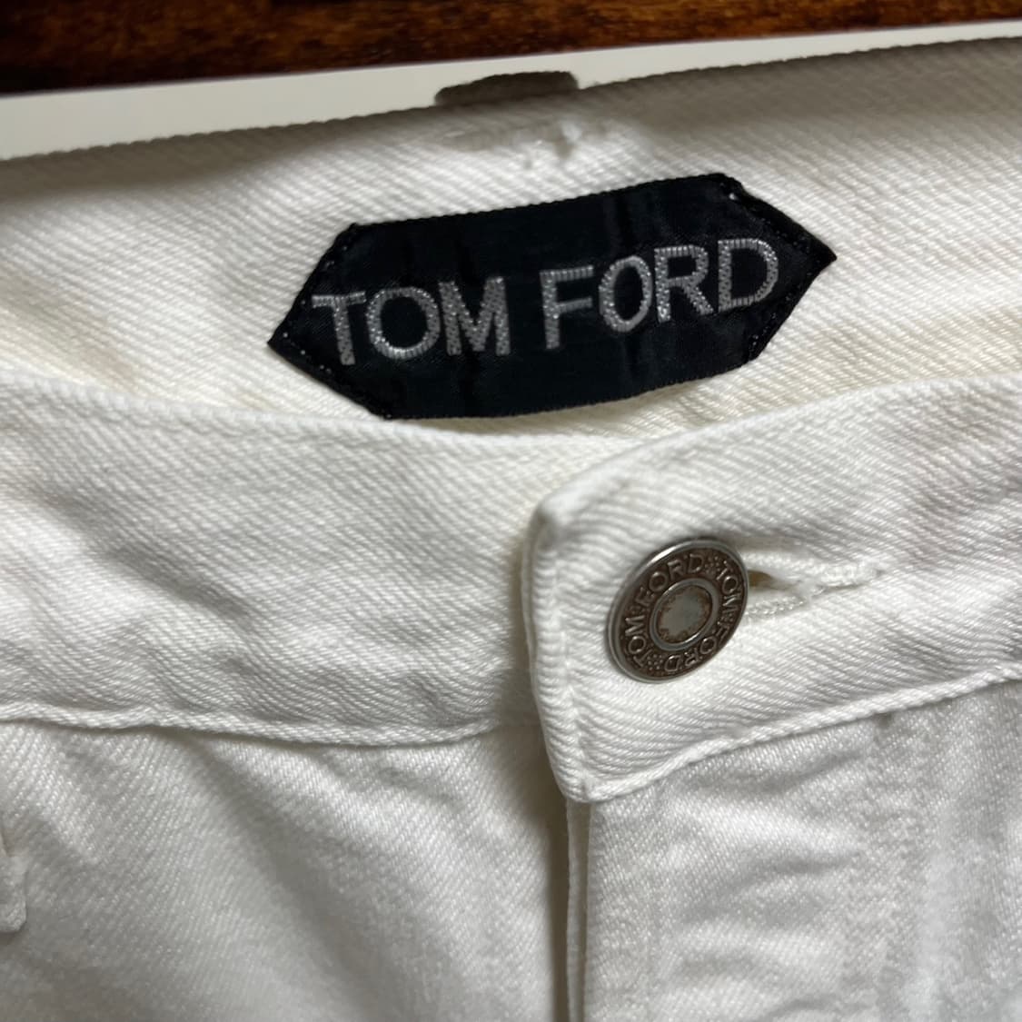 정품 32) 톰포드 가죽 패치 화이트 진 데님 상품이미지5