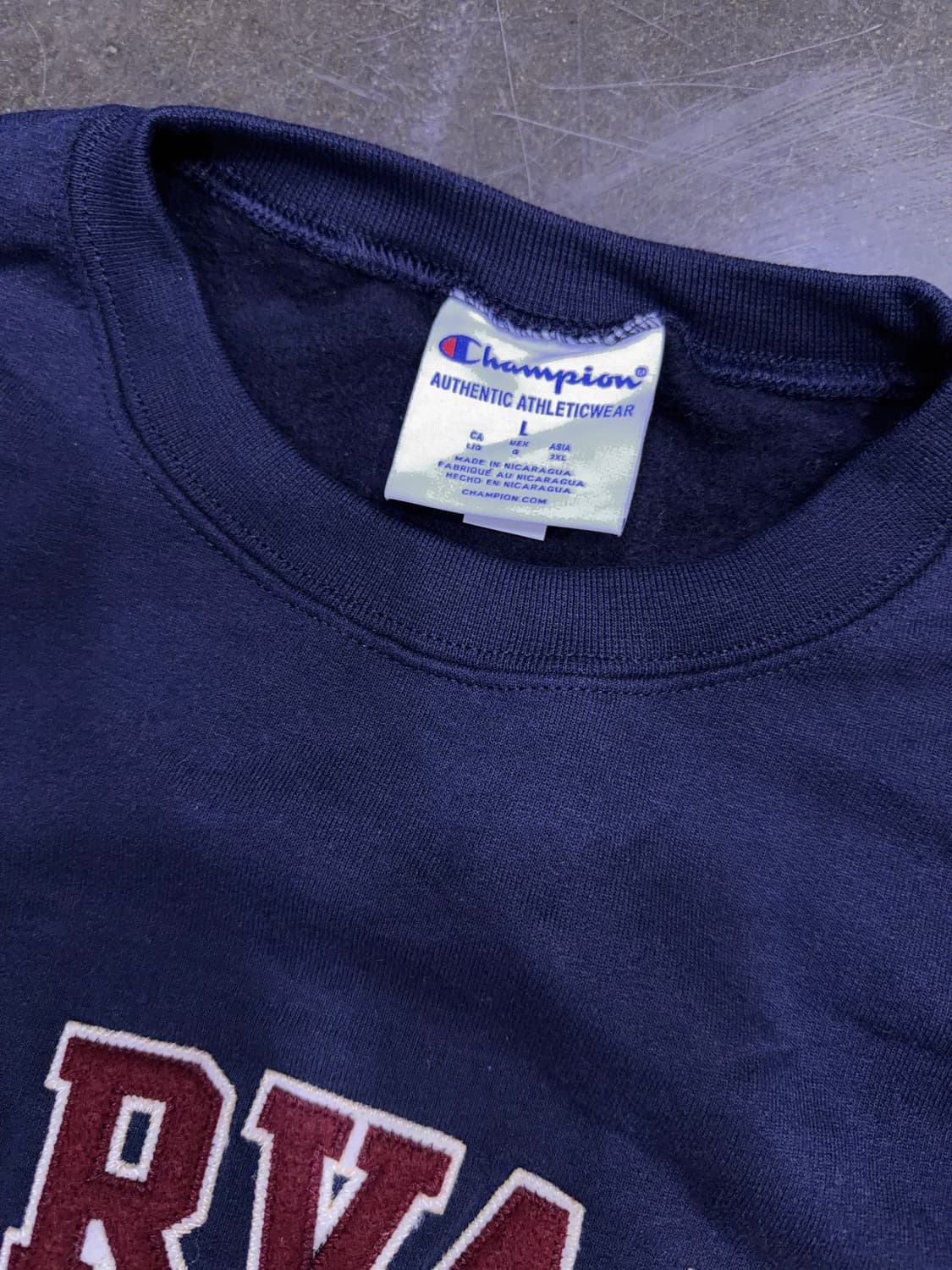 챔피온 하버드 대학교 패치 자수 맨투맨 스웻셔츠 네이비 L 상품이미지5
