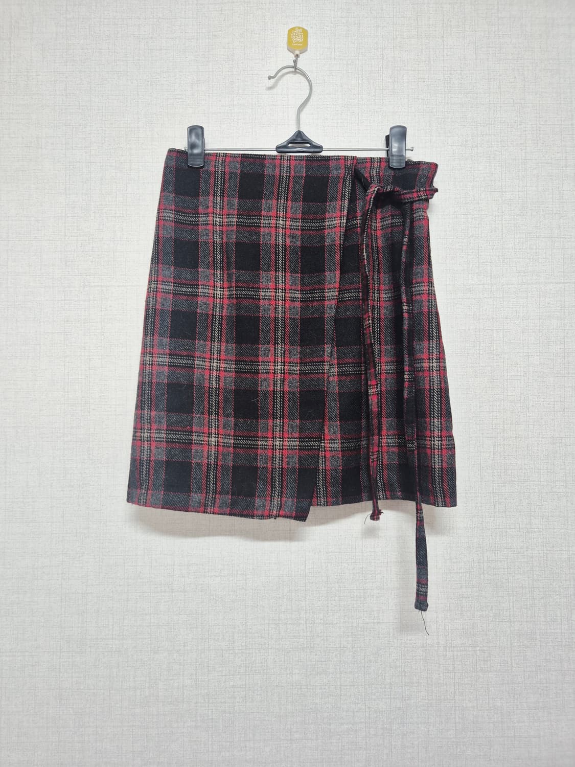 체크 랩 스커트 미니 스커트 상품이미지1