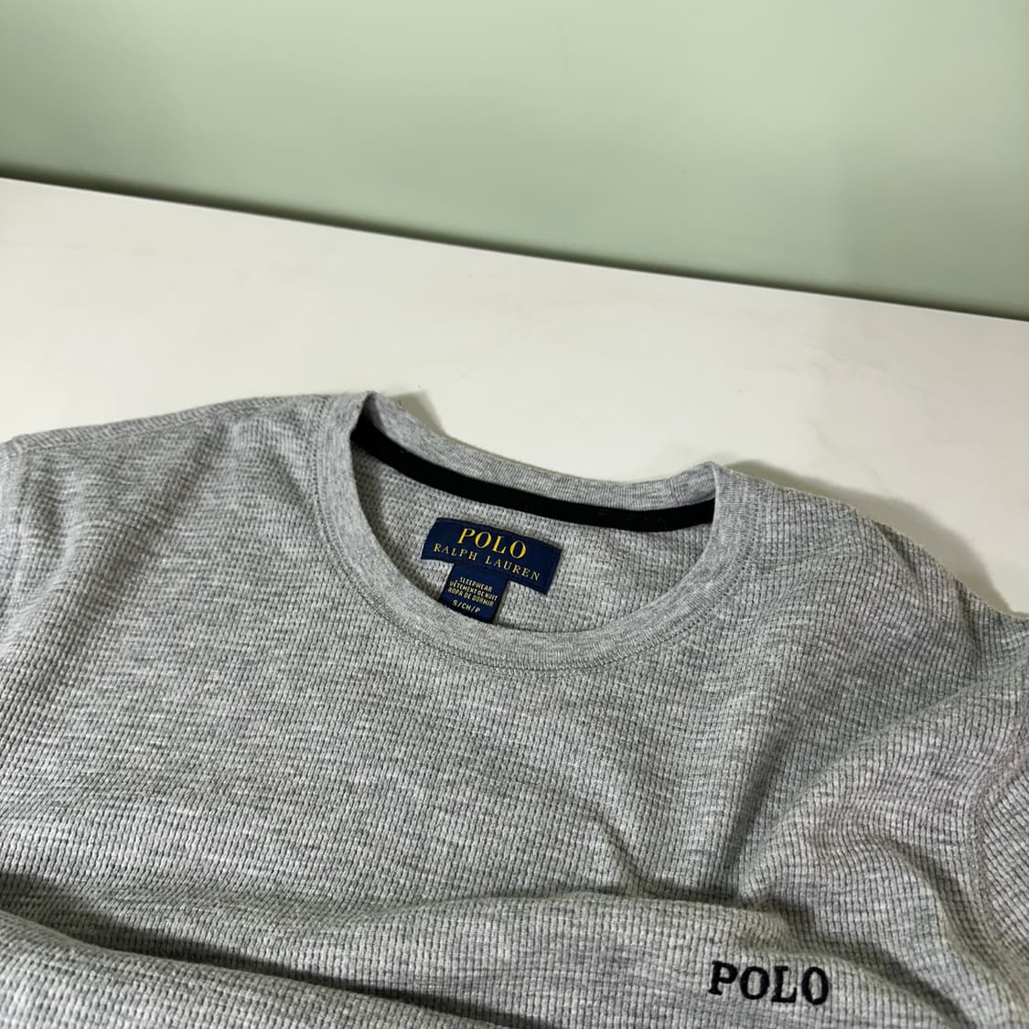 우먼S-M 폴로 랄프로렌 그레이 포니로고 와플코튼 반팔티 상품이미지3