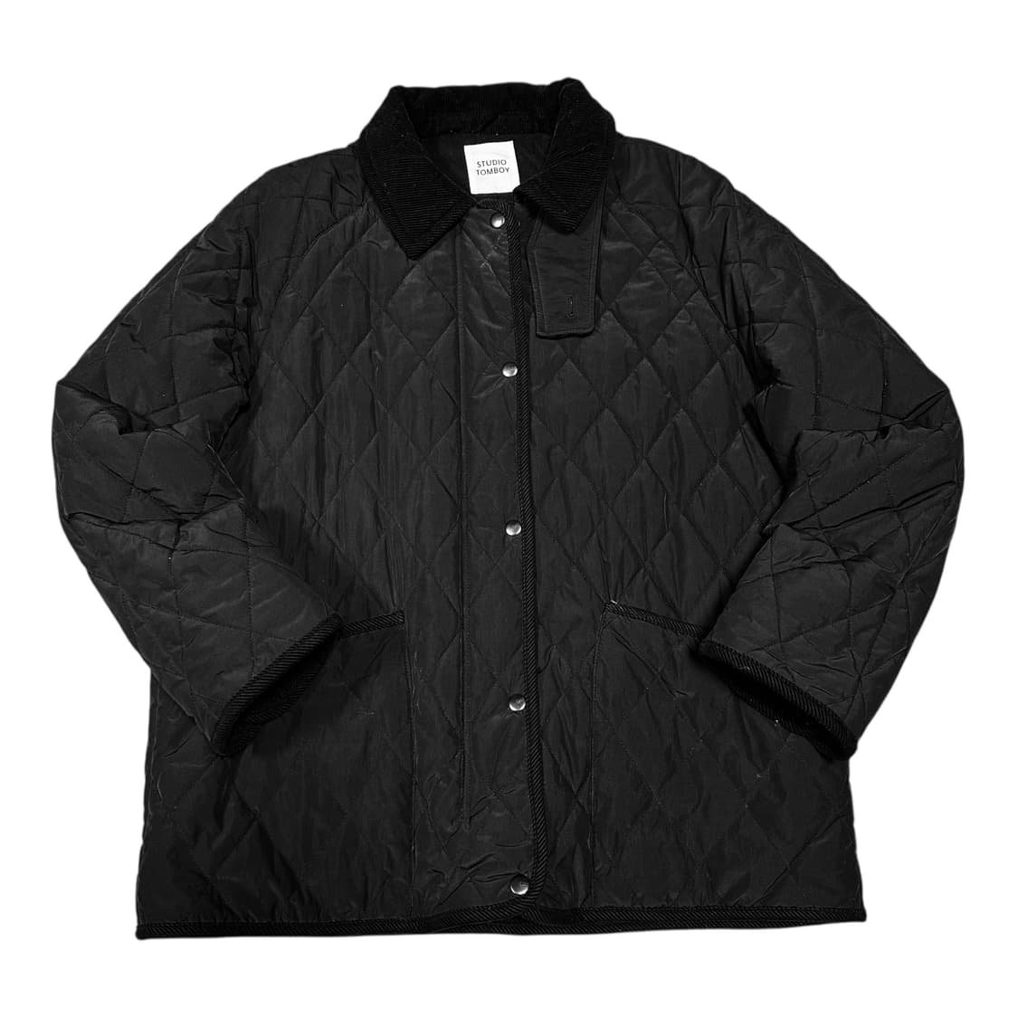 ✨ (바배) 스튜디오 톰보이 코듀로이 카라 퀄팅 블랙 자켓  상품이미지1