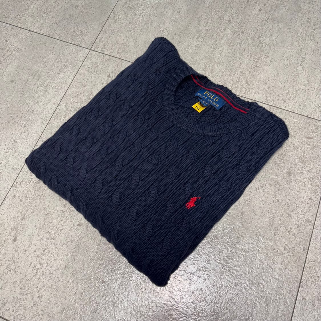 폴로 꽈배기 니트 네이비 여성 55 상품이미지5