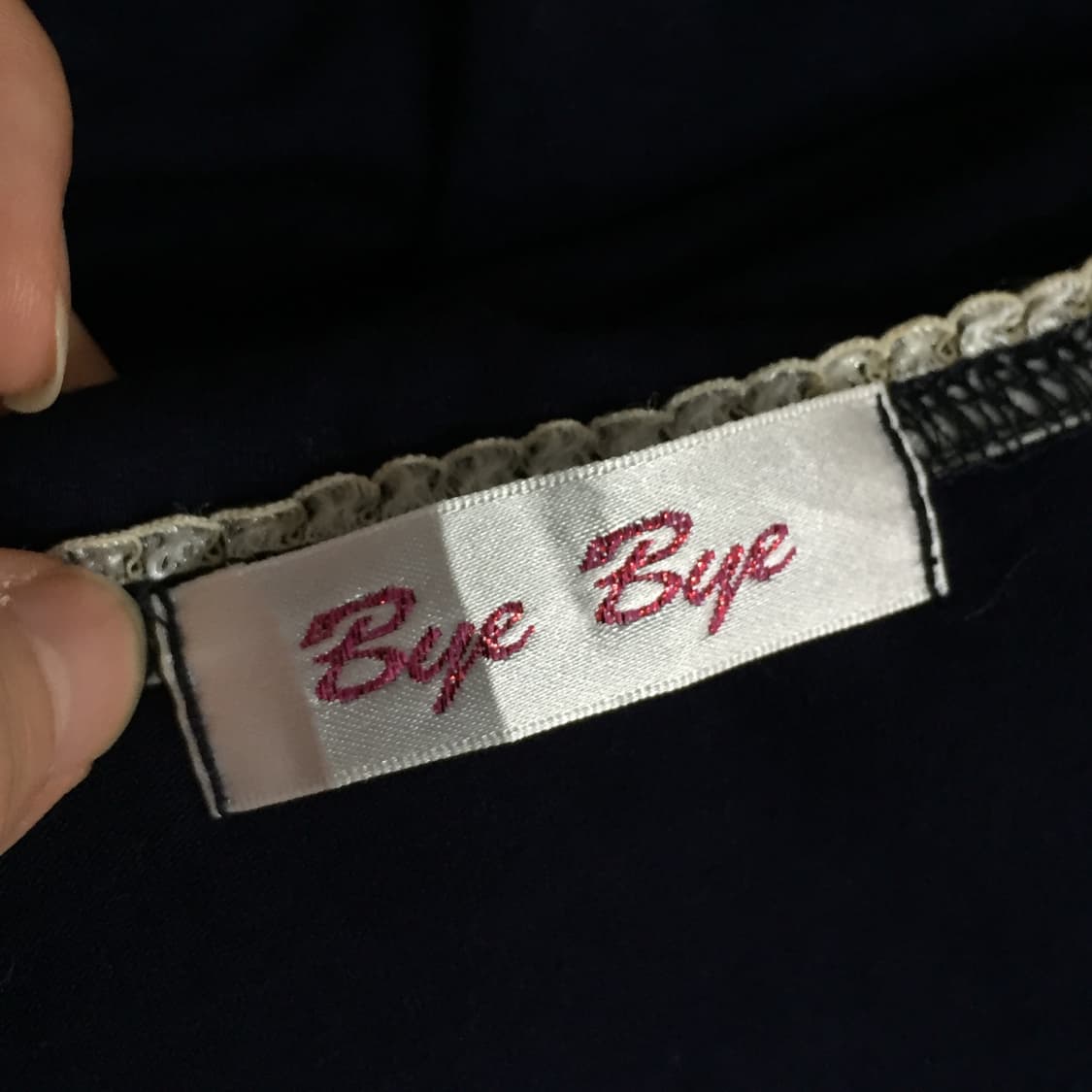 Byebye 사와코 히메갸루 레이스 벌룬 리본 오프숄더 7부 티셔츠 상품이미지3