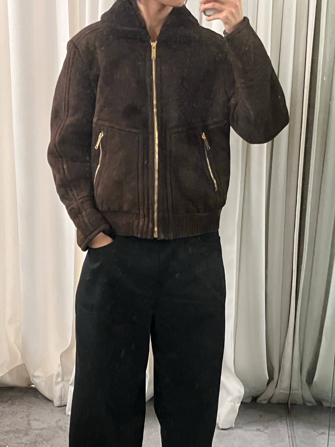 Zegna 에르메네질도 제냐 스웨이드 봄버 자켓 L 상품이미지7