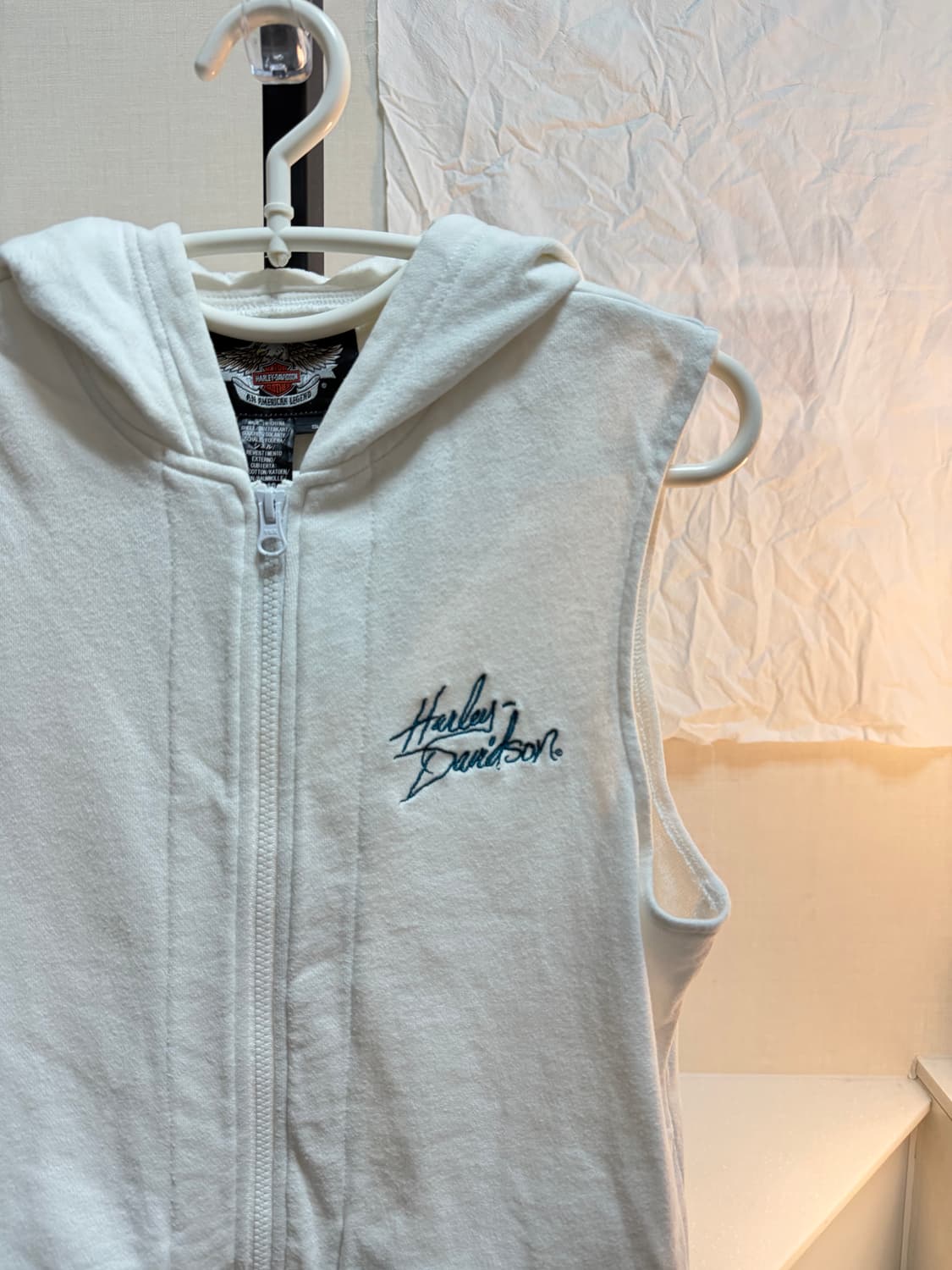 할리데이비슨 화이트 후드조끼 상품이미지2