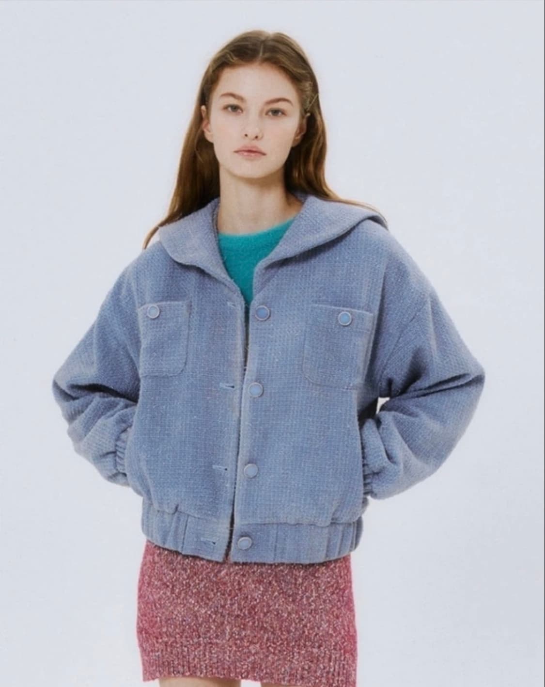 마가린핑거스 세일러 트위드 블루종 자켓 블루 플레따 st 상품이미지1