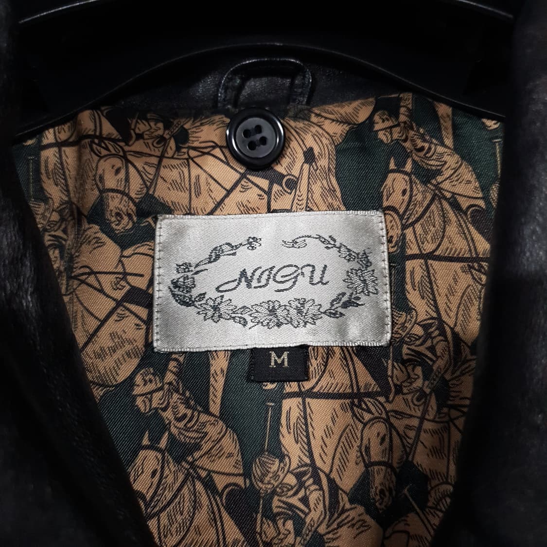 실측 L) VTG 90s 빈티지 램스킨 양가죽 100% 봄버 자켓 블랙 상품이미지8