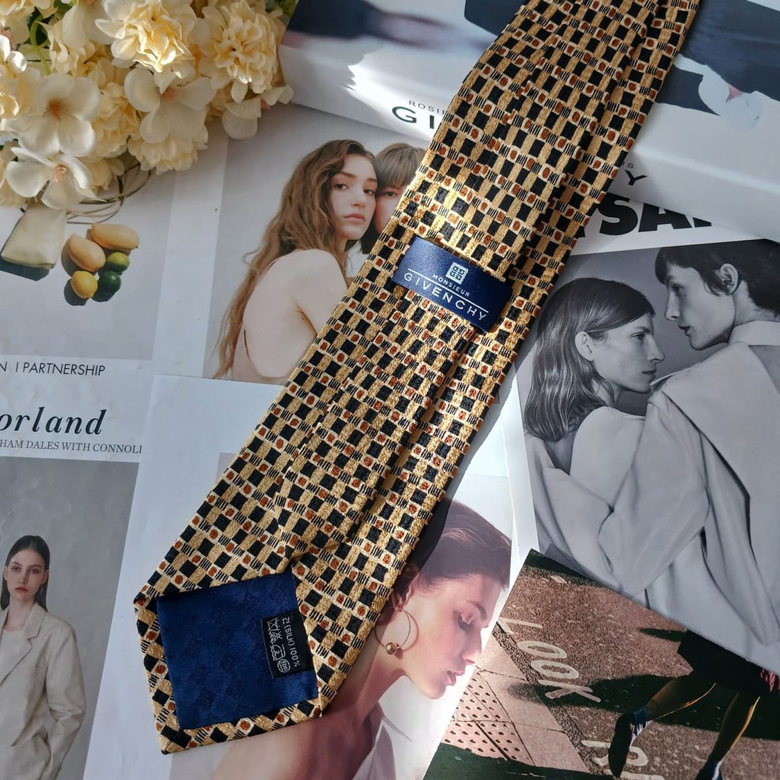 지방시 실크 브라운 패턴 넥타이 9.9cm A등급 A19272
 상품이미지4