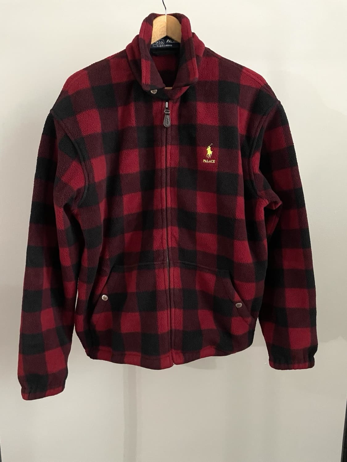팔라스 x 폴로 체크 플리스 자켓 레드 상품이미지1