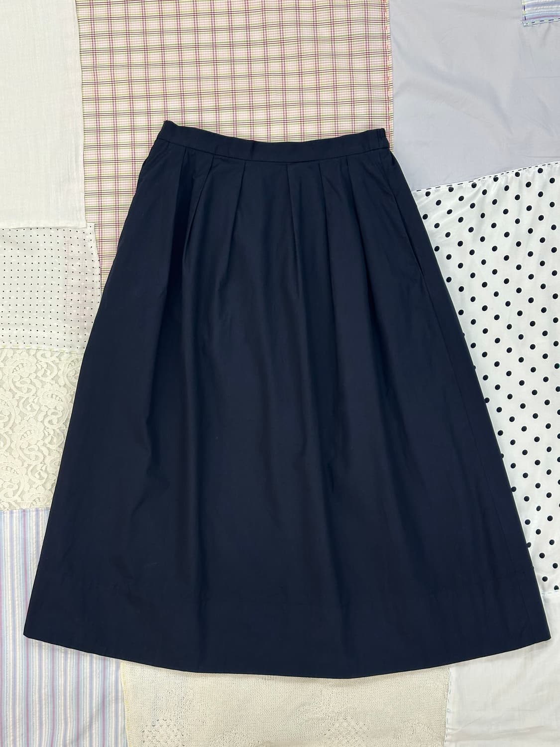 네이비 플리츠 롱 스커트  상품이미지5
