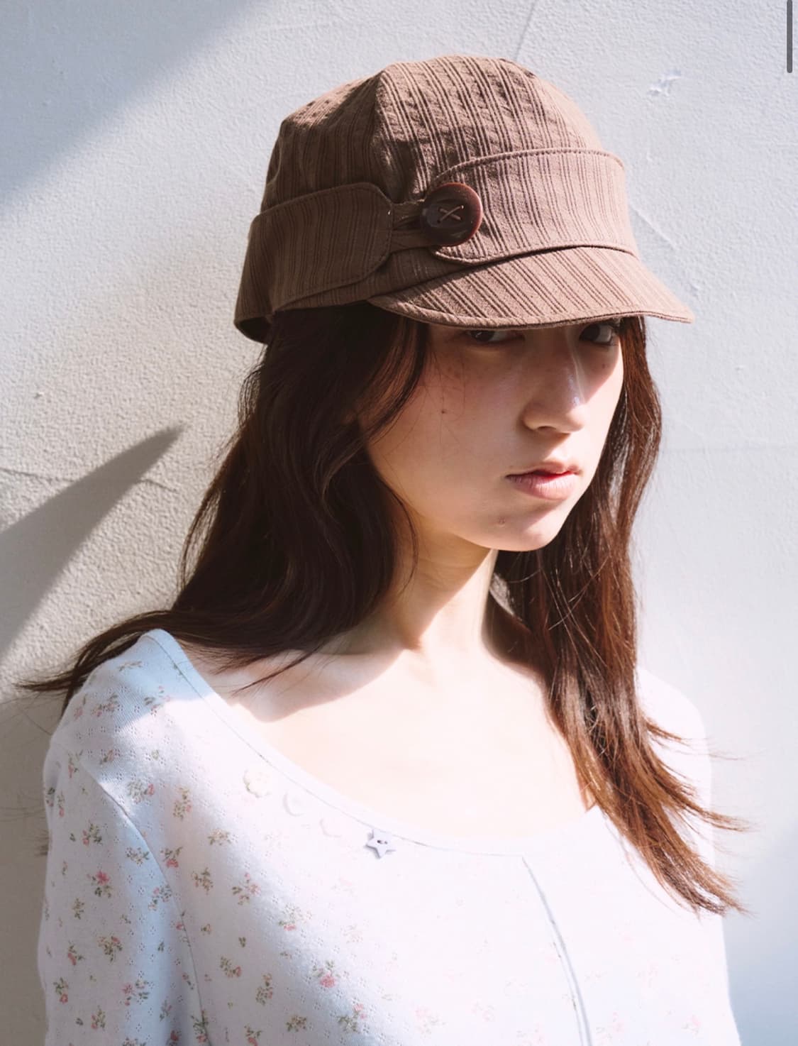 오피쉬 버튼 스트랩 캡 브라운 상품이미지1