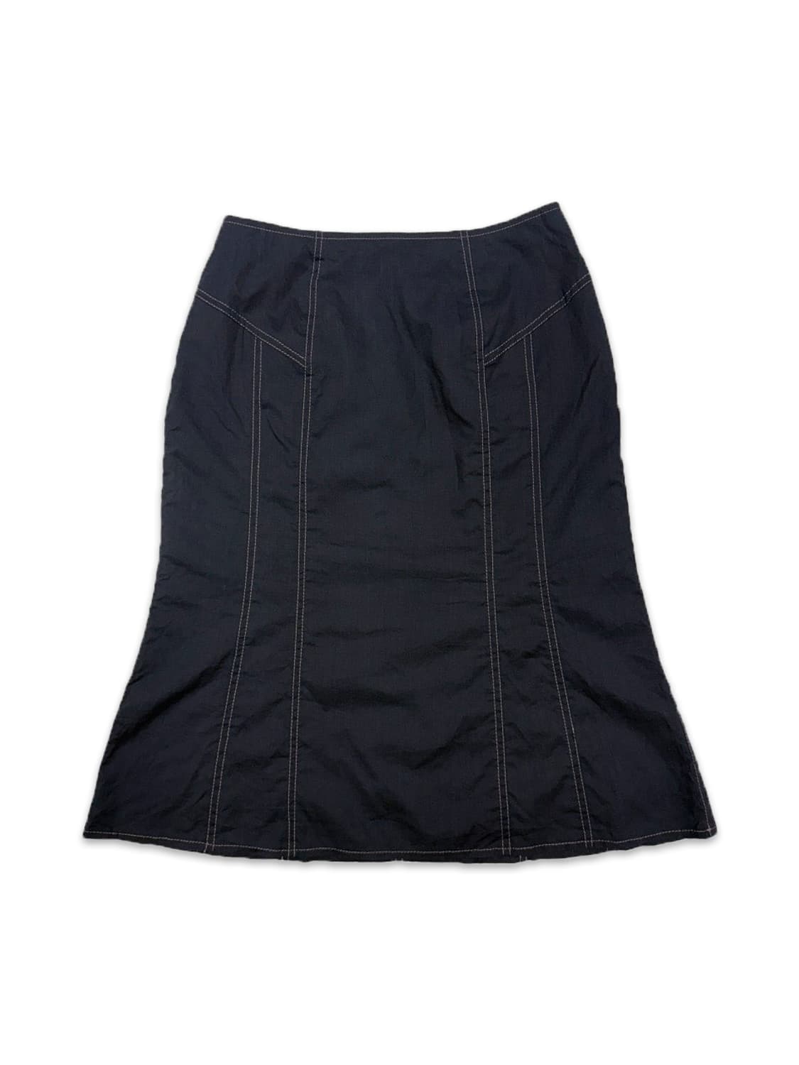 빈티지 네이비 스티치 미디 스커트 상품이미지1