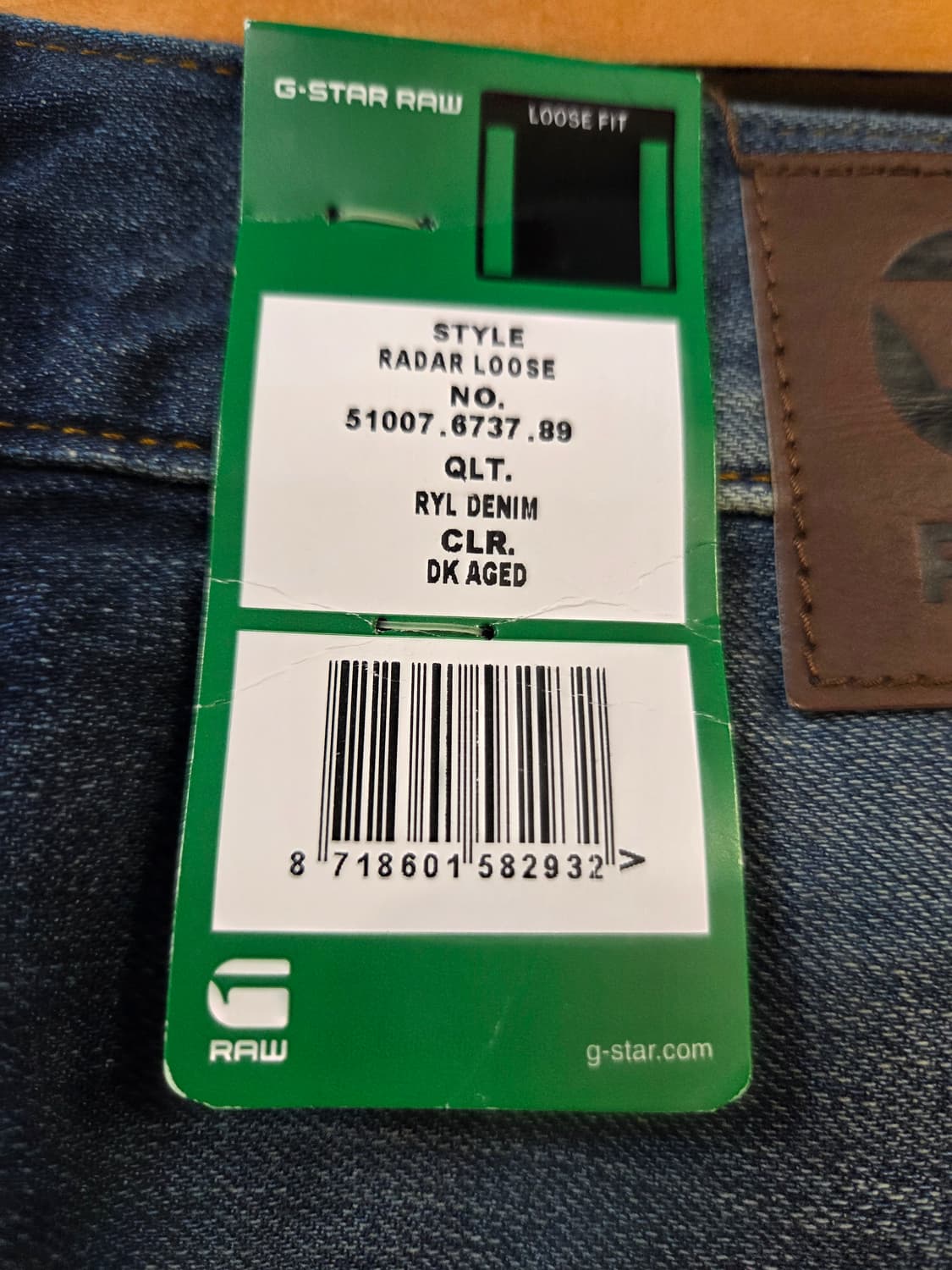 G-Star Raw 워싱 데님 팬츠(W31/32) 상품이미지7