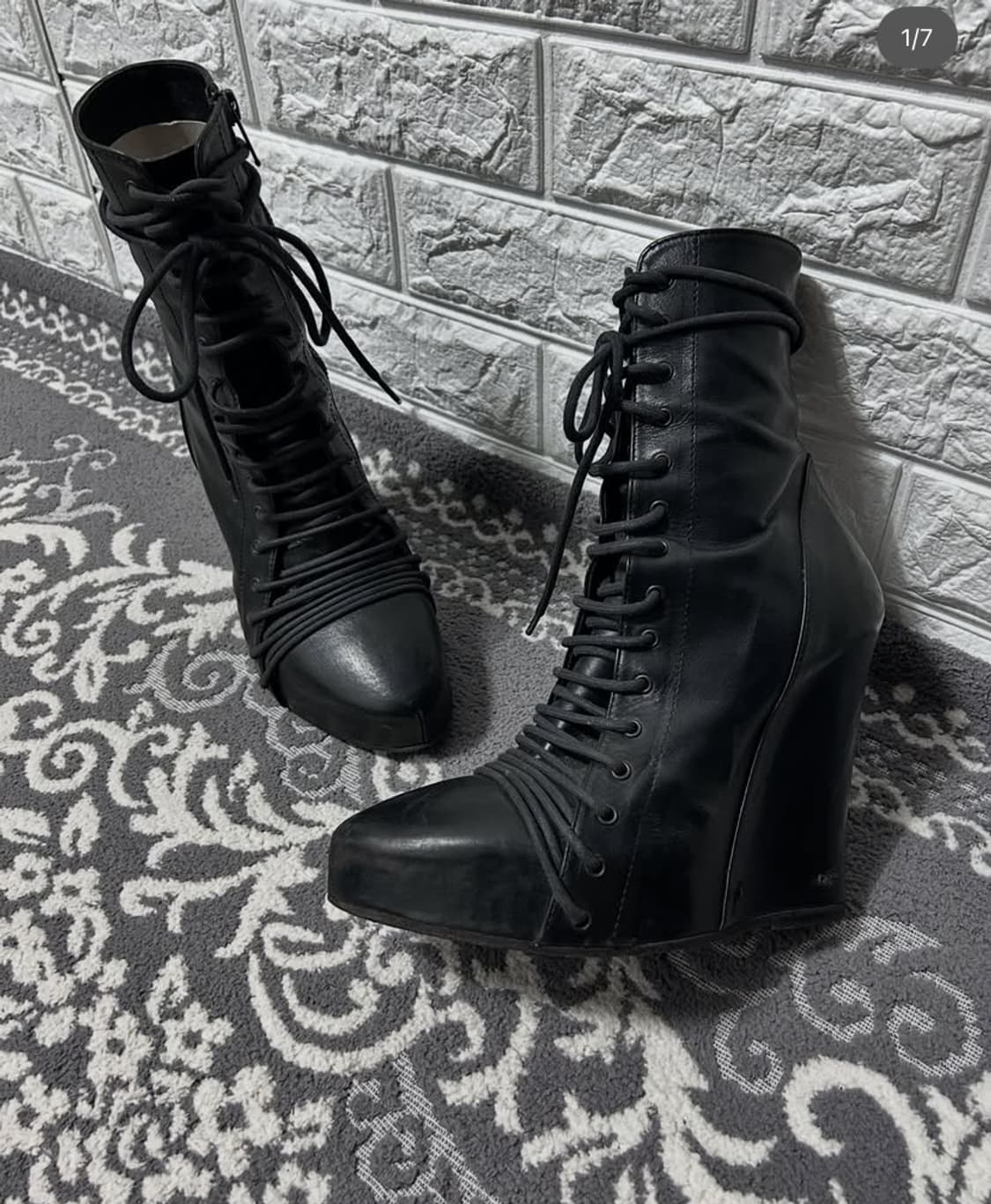 Ann demeulemeester 앤드뮐마스터 레이스업 부츠 상품이미지1