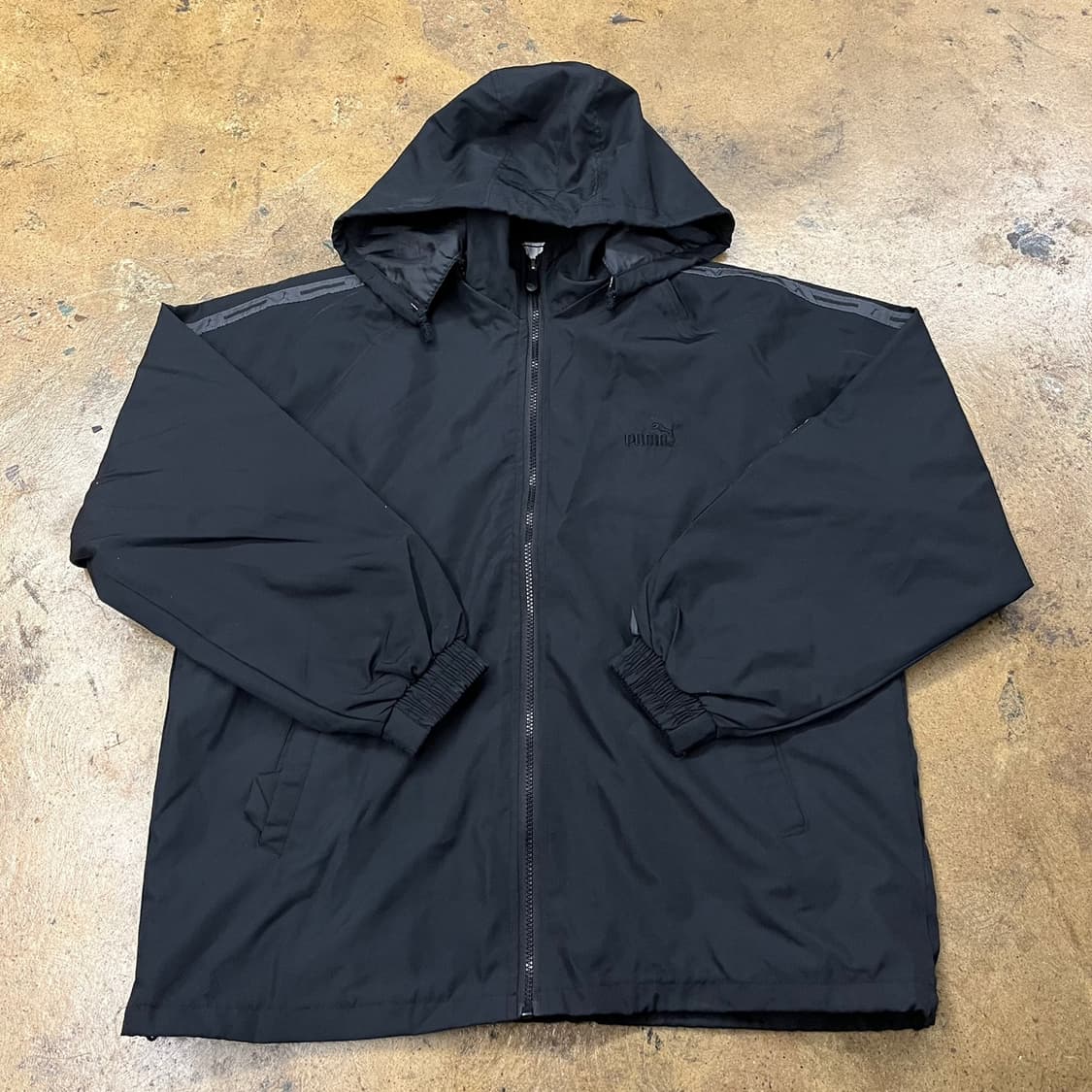 [정품/100] 푸마 블랙 후드 바람막이 자켓 b15 상품이미지2
