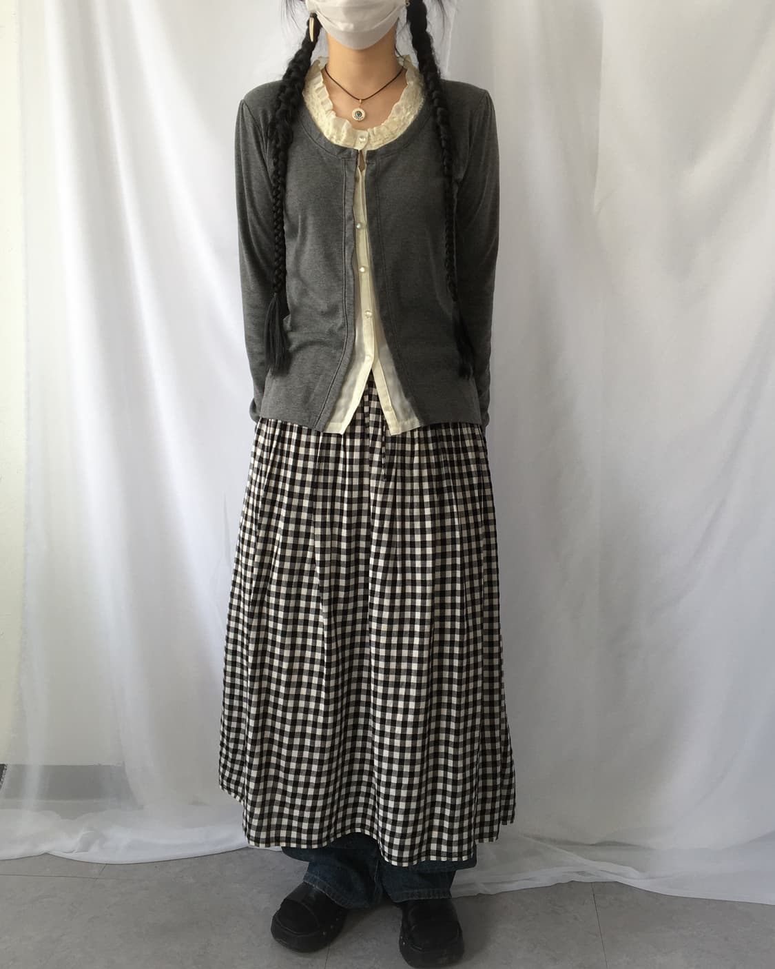 Check pattern skirt 상품이미지7
