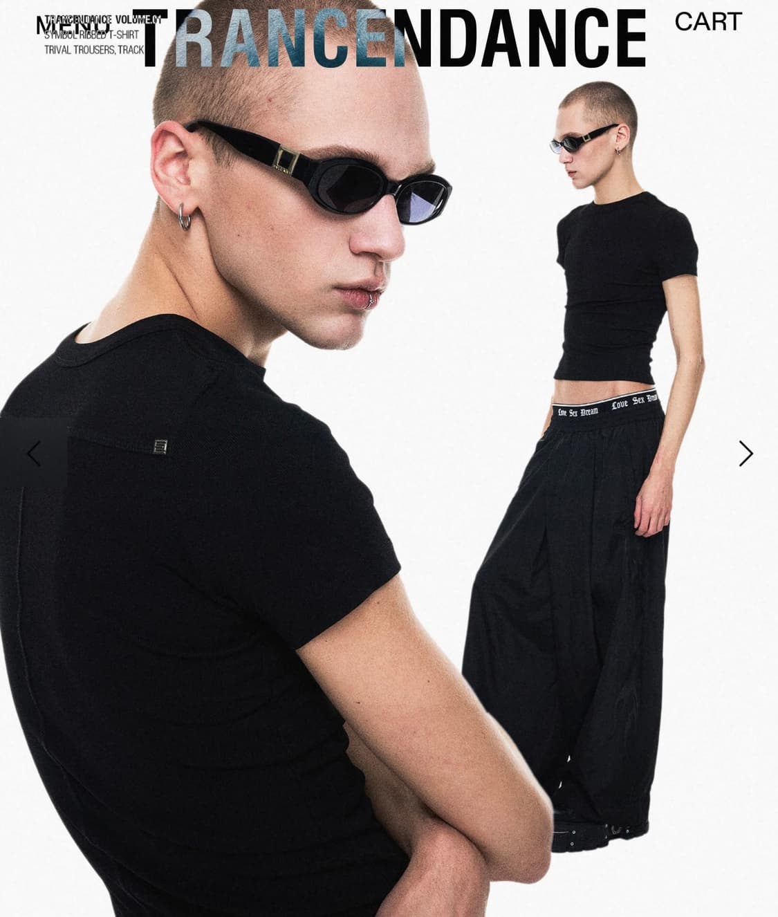 트랜센댄스SYMBOL RIBBED T-SHIRT, BLACK 상품이미지2