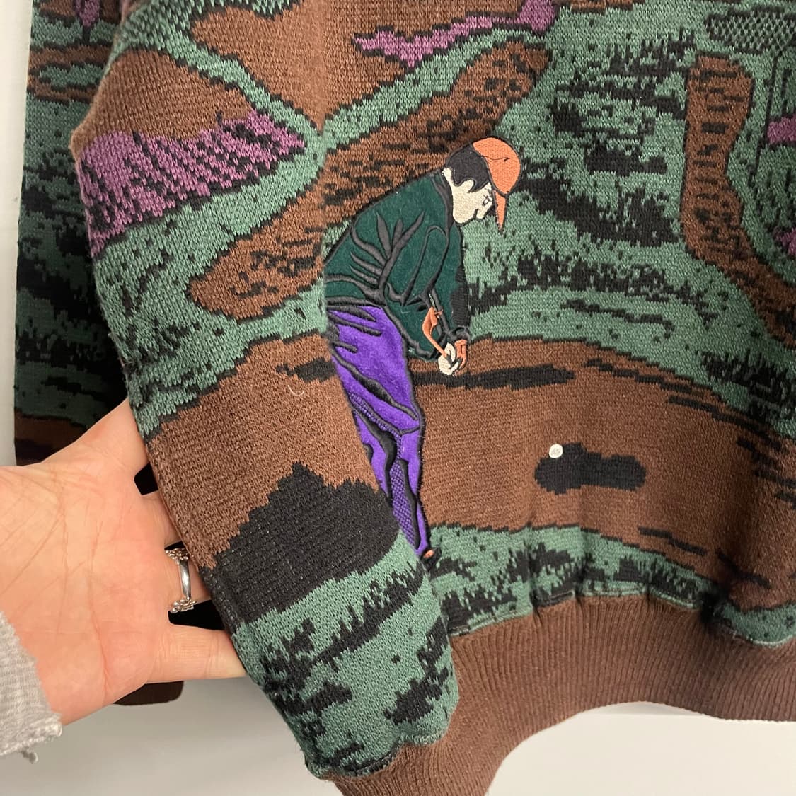 빈티지 자수 라운드 울 니트 상품이미지5