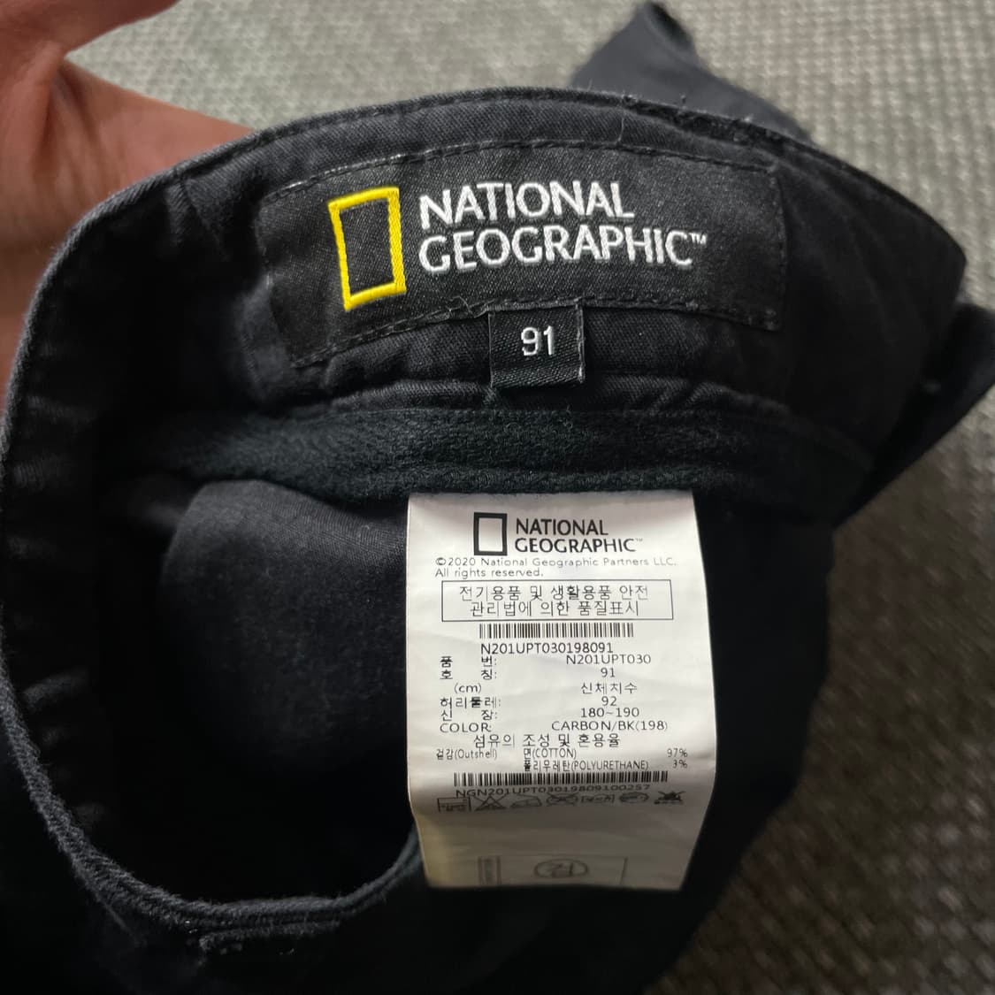 (36) 내셔널지오그래픽 블랙 코튼 카고 팬츠 91 상품이미지5