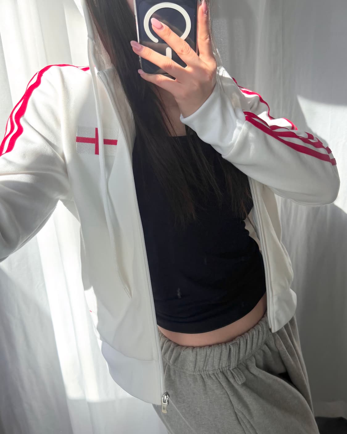 Adidas 아디다스 잉글랜드 화이트레드 후드트랙탑 상품이미지1