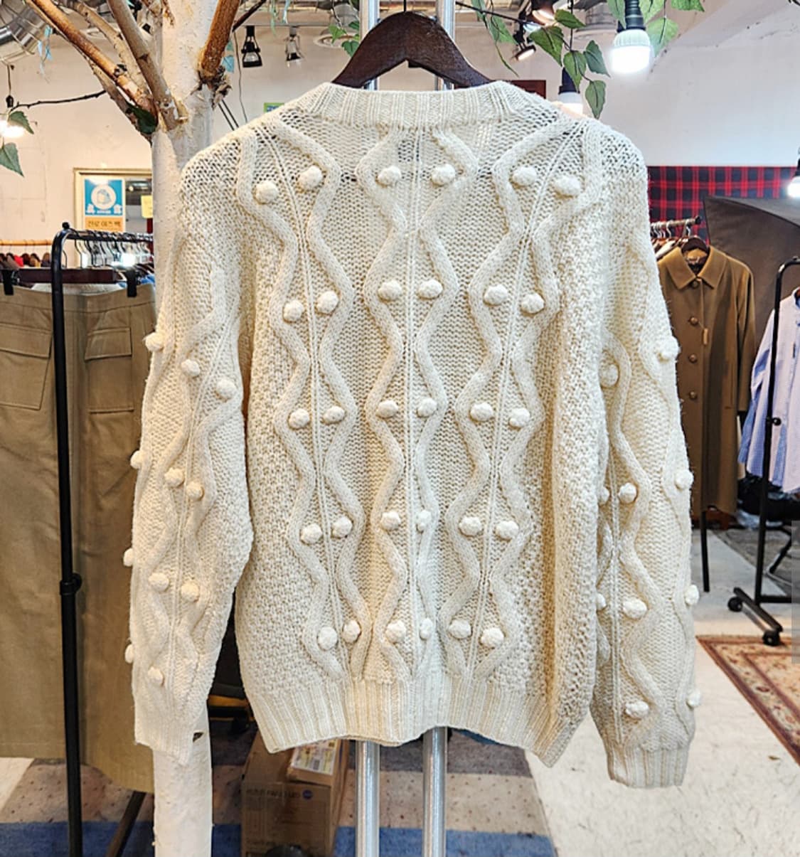 jun saito 폼폼 울 아이보리 스웨터 빈티지 가디건 상품이미지6