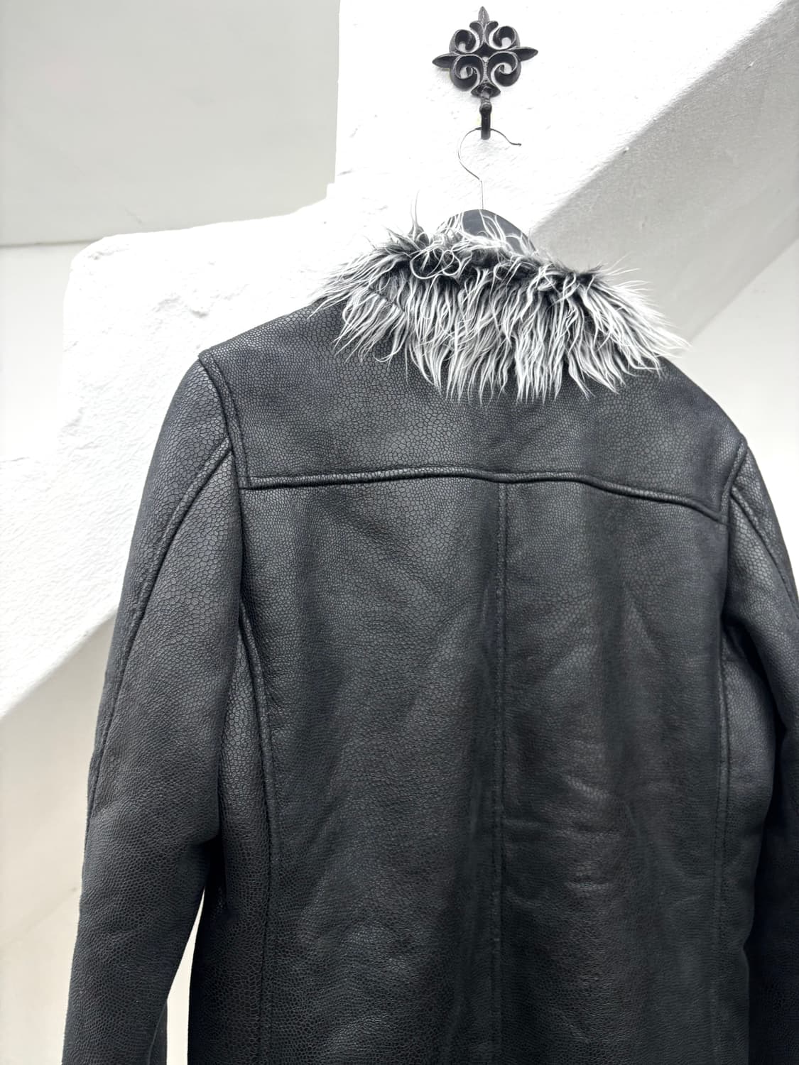 Semantic design fur crack washed coat ja 상품이미지7